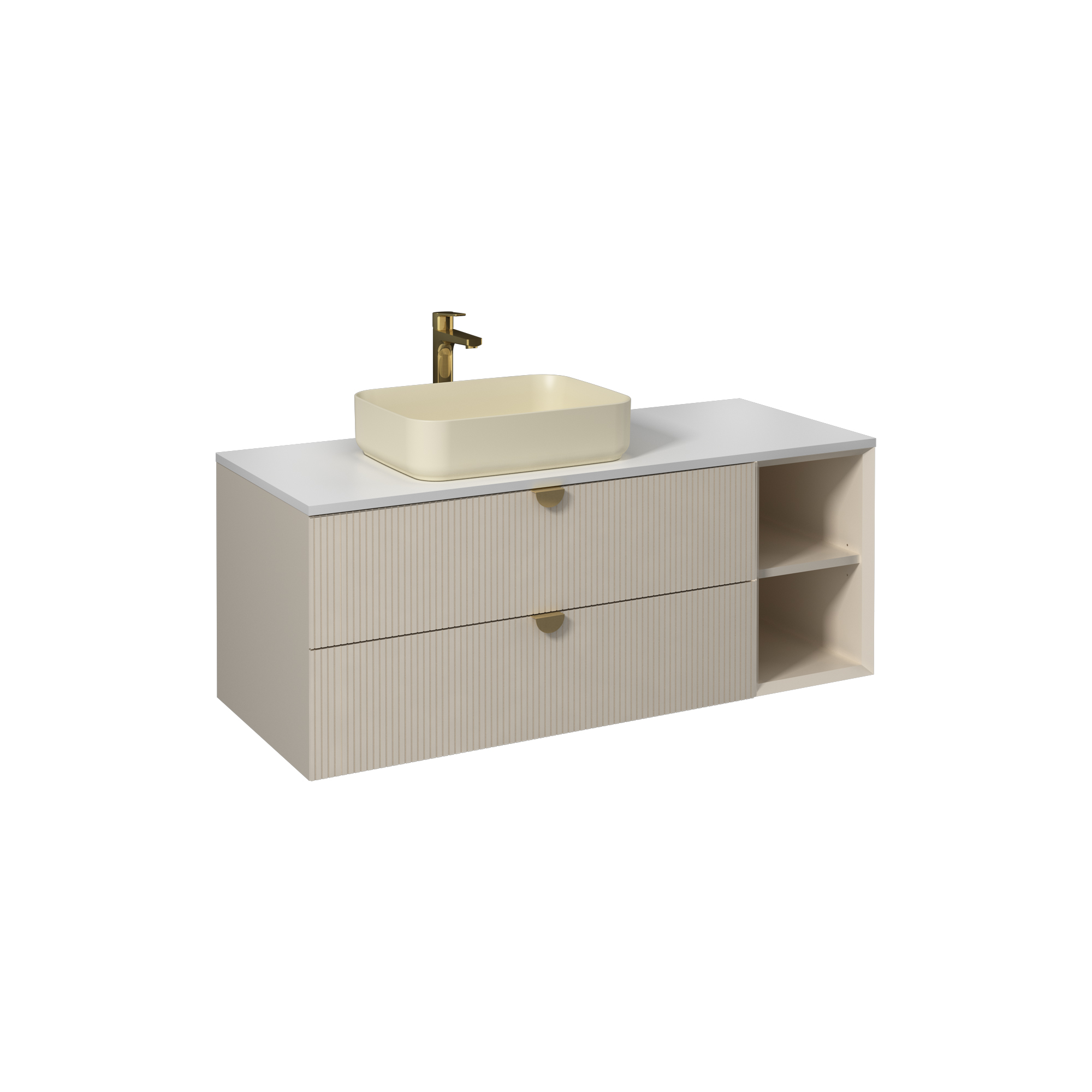 Infinity Washbasin Unit Open Shelf 1 30 cm (10NF65050 2R included) Cream