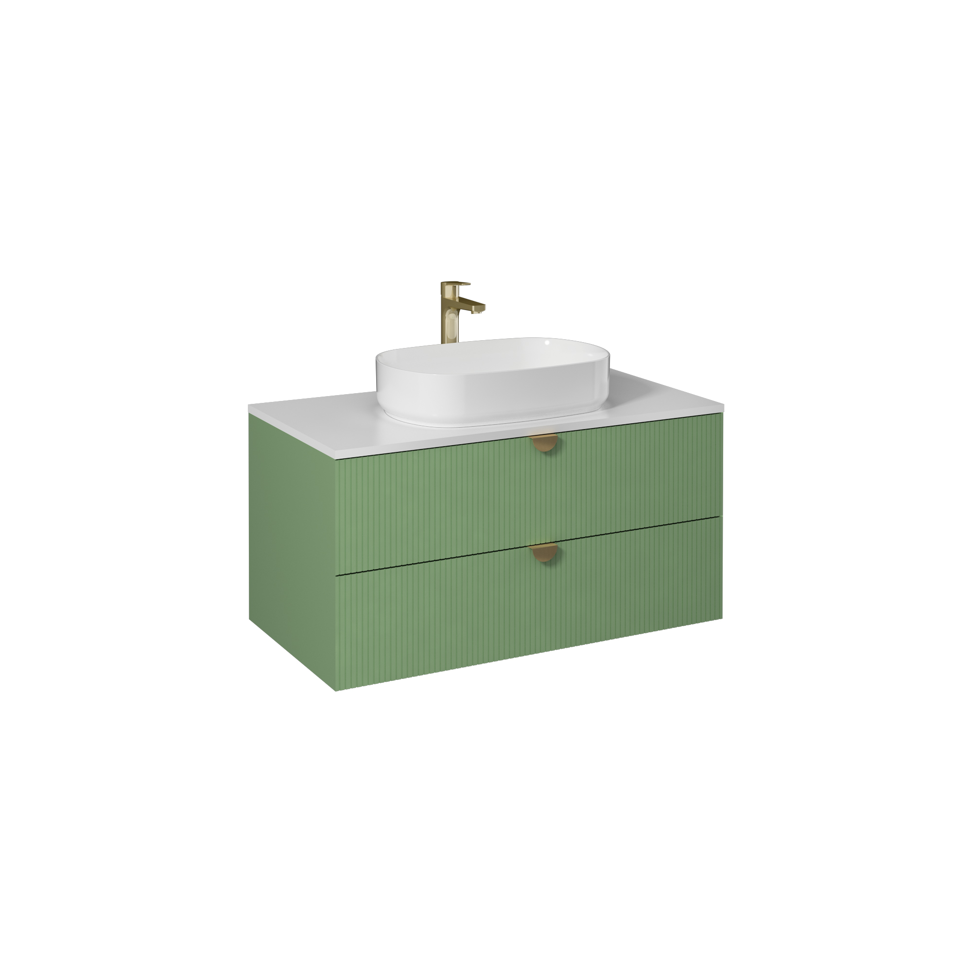 Infinity Washbasin Unit Open Shelf 1 30 cm (10NF65050 included) Pastel Green