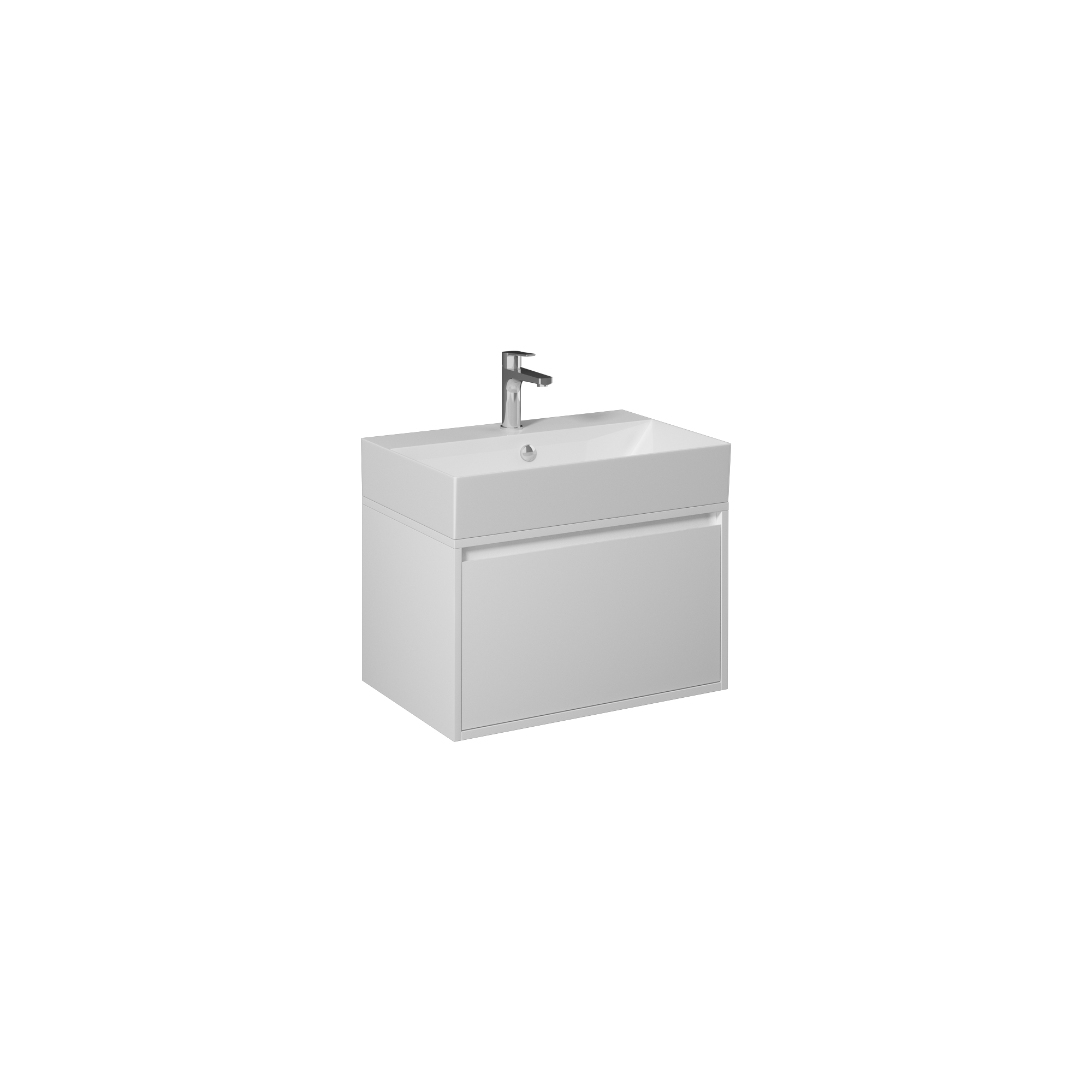 Pro 50cm Washbasin Unit With Two Drawers (10SF50051SV included) White 