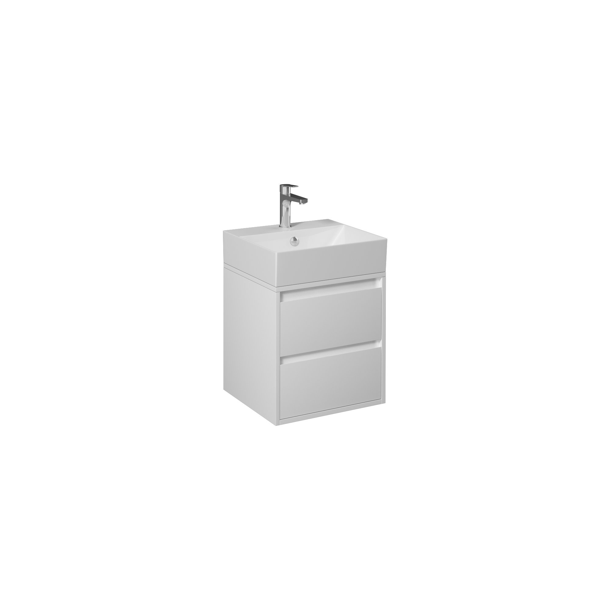 Pro 70cm Washbasin Unit With Two Drawers (10SF50070SV included) White 