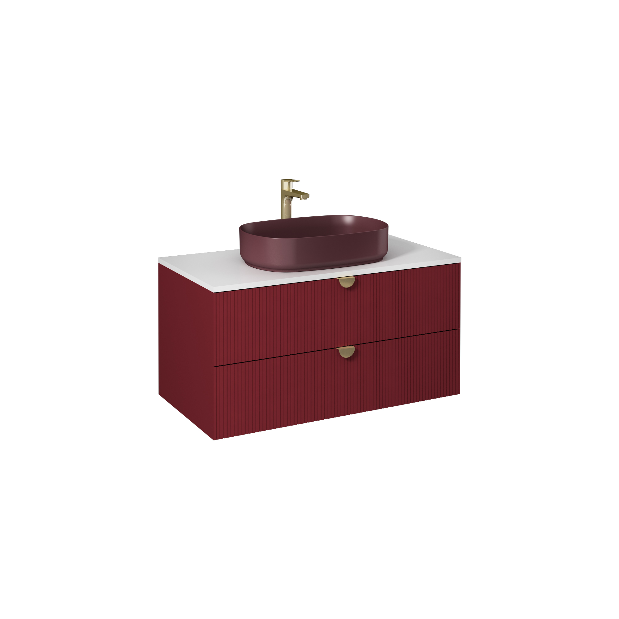 Infinity Washbasin Unit 120cm (10SX50121SV included) Ruby Red