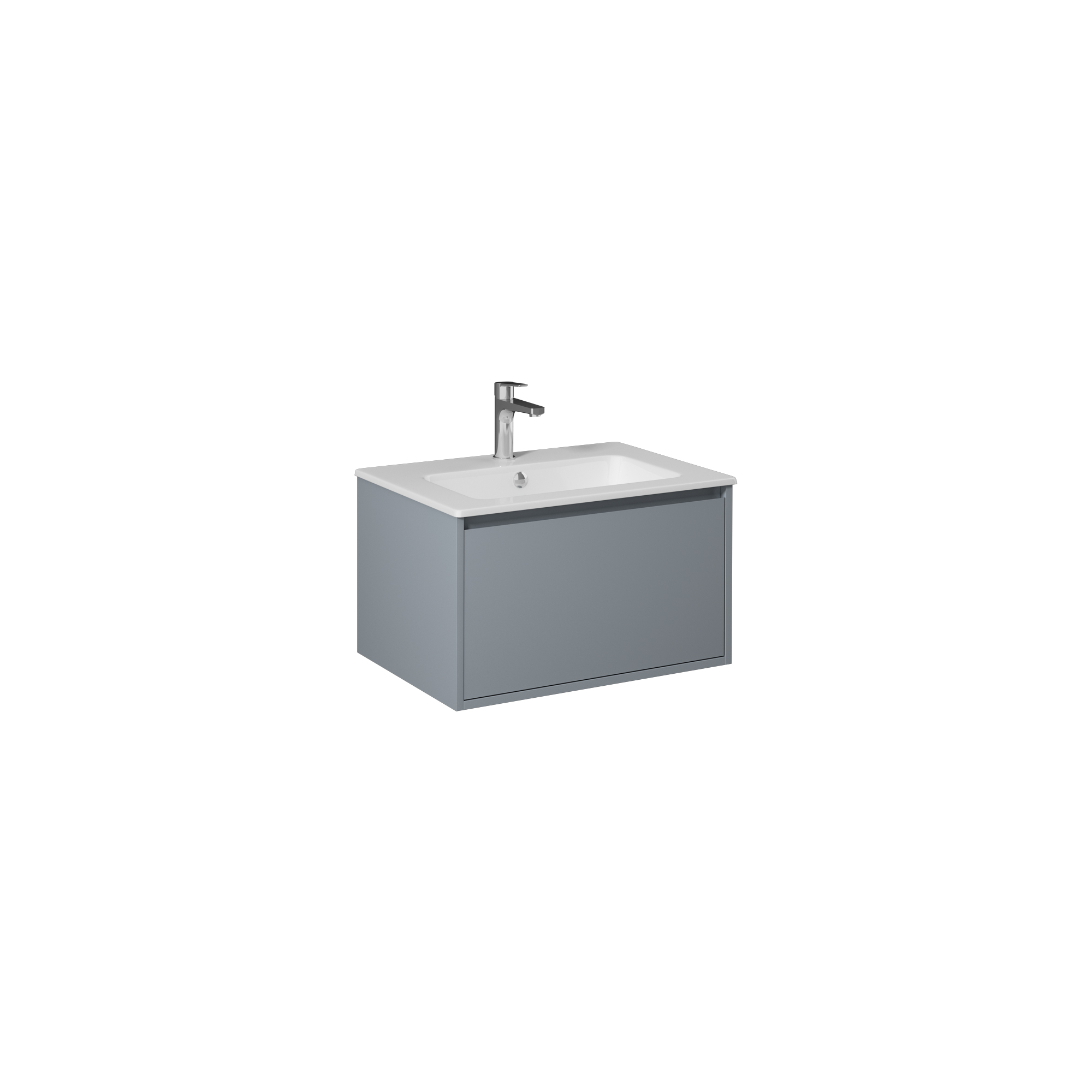 Pro 60cm Washbasin Unit With Single Drawer (10SL50061SV included) Light Grey