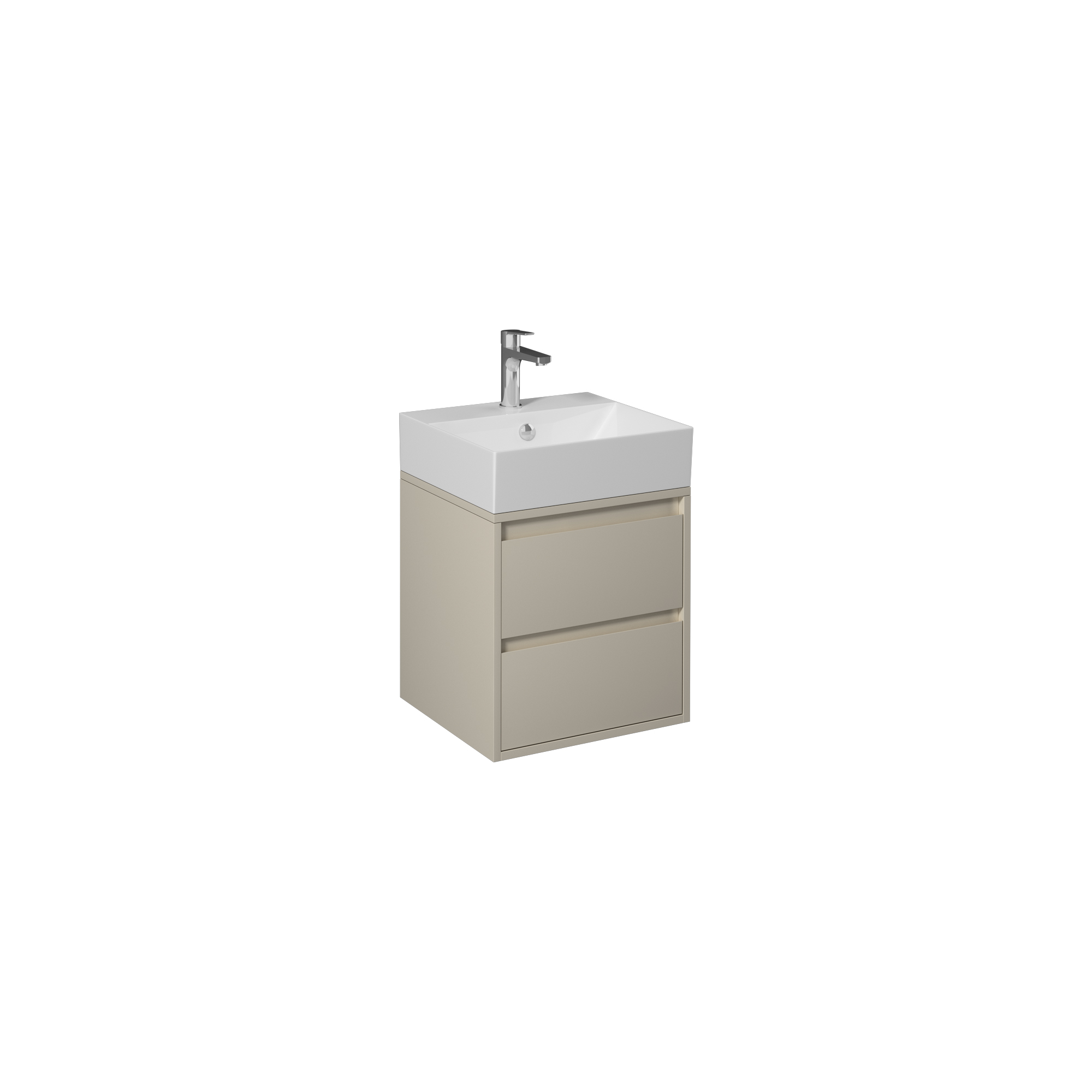 Pro 60cm Washbasin Unit With Two Drawers (10SF50060SV included) Sand Beige