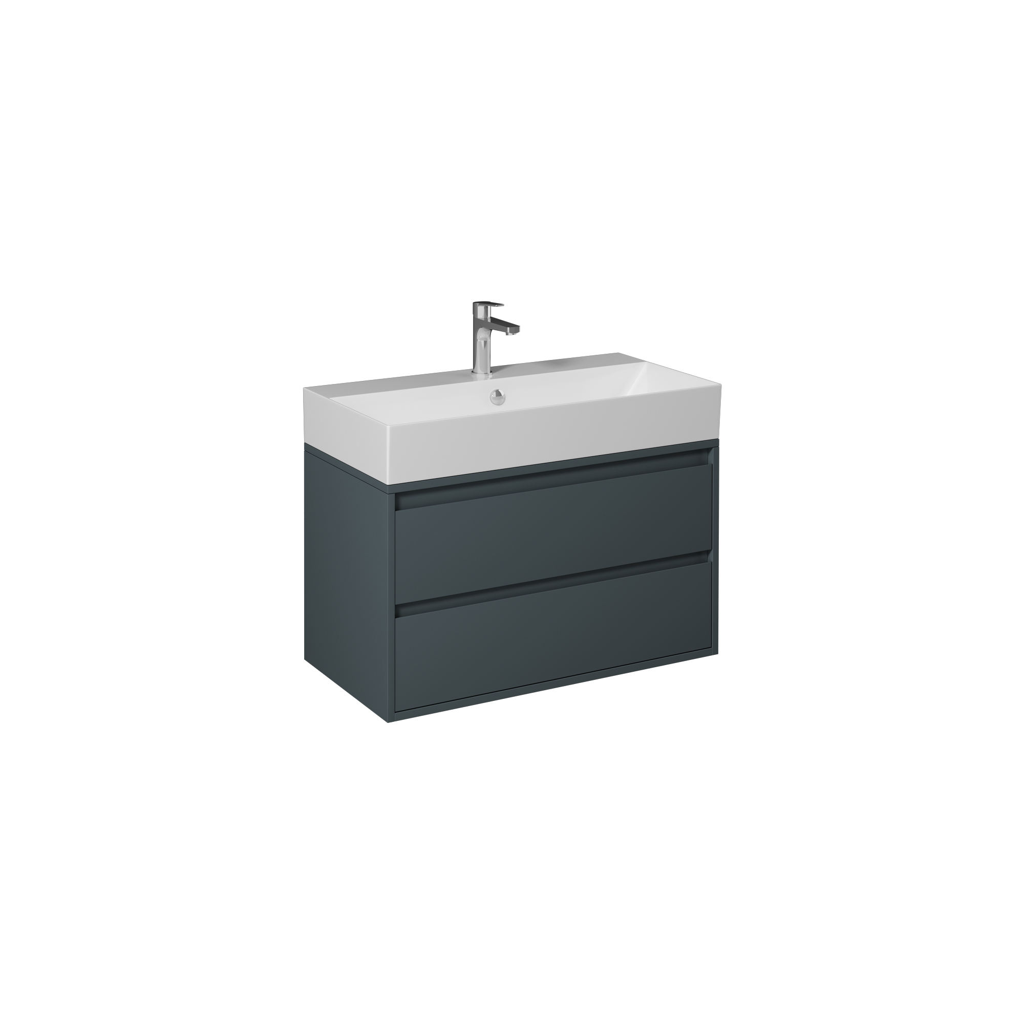 Pro 120cm Washbasin Unit With Single Drawer (10SL50121SV included) Anthracite