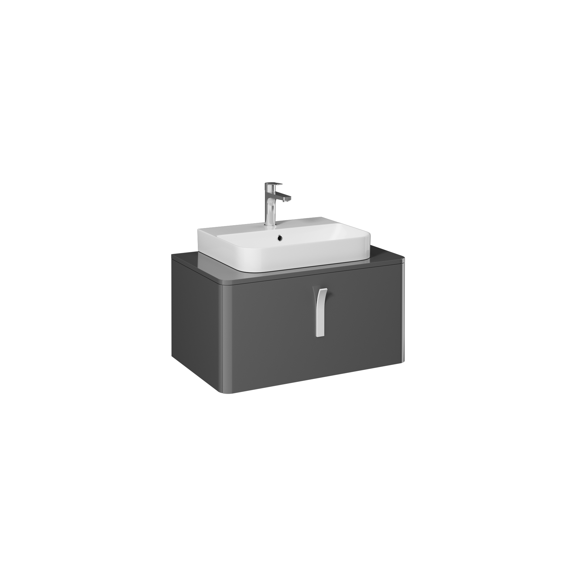 Supra 80cm Washbasin Unit (10SQ50057 included) Light Grey