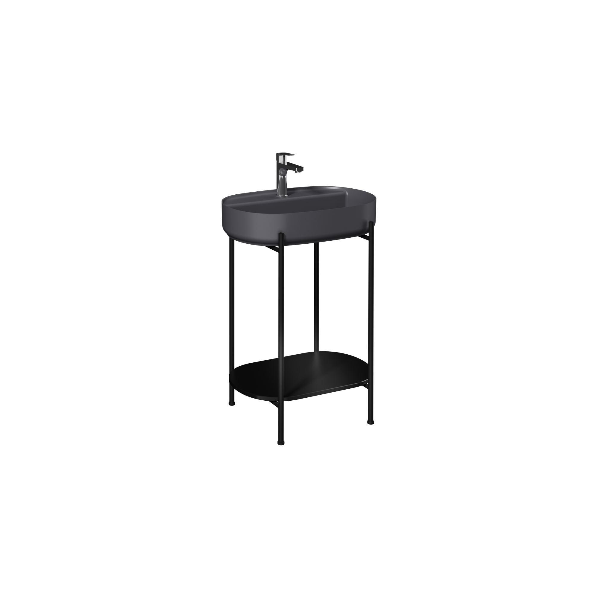 Puno 60cm Washbasin Unit (10NF65060 2S included) Black