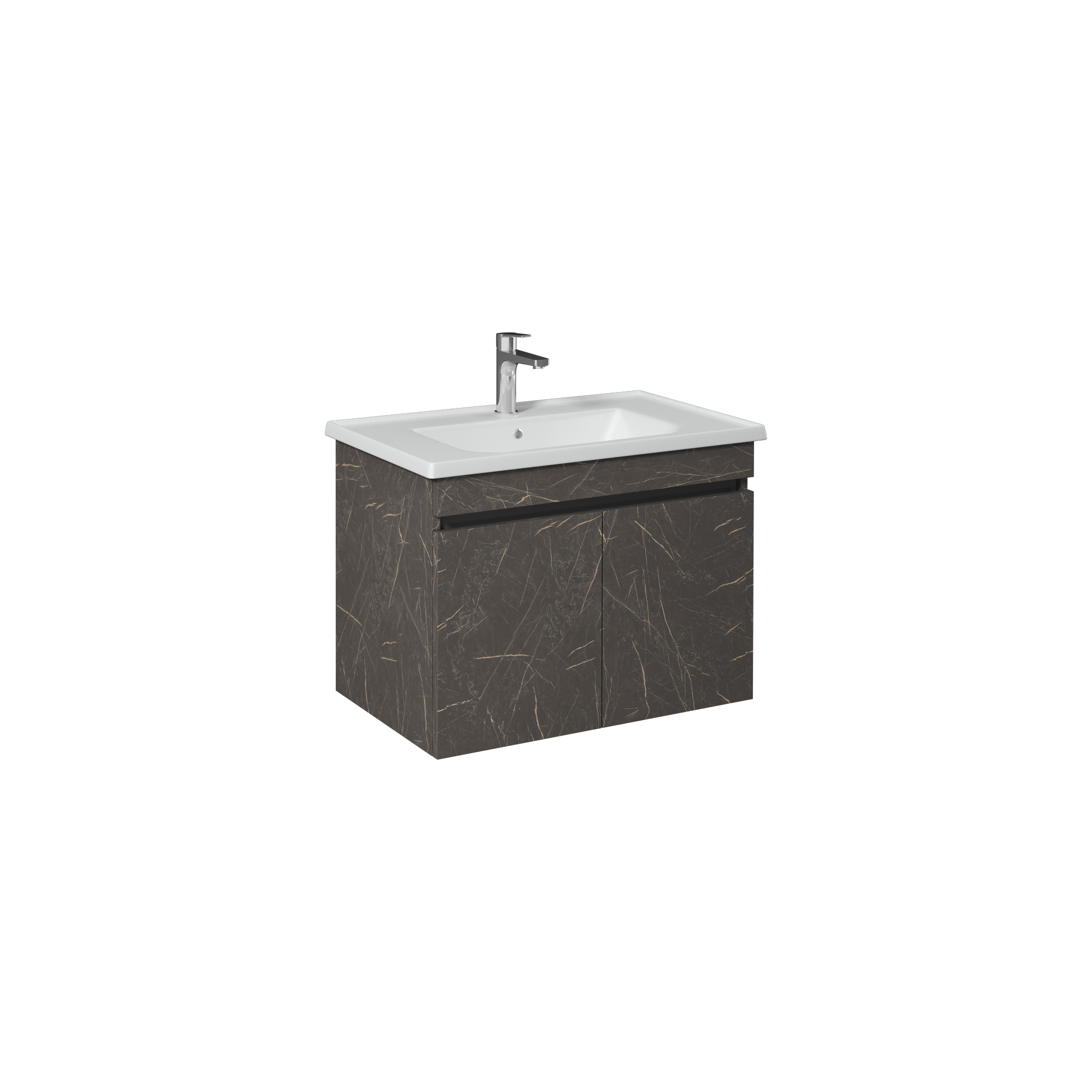 Trio Washbasin Unit 65 cm With Doors (10LE50061 included) Latin Marble