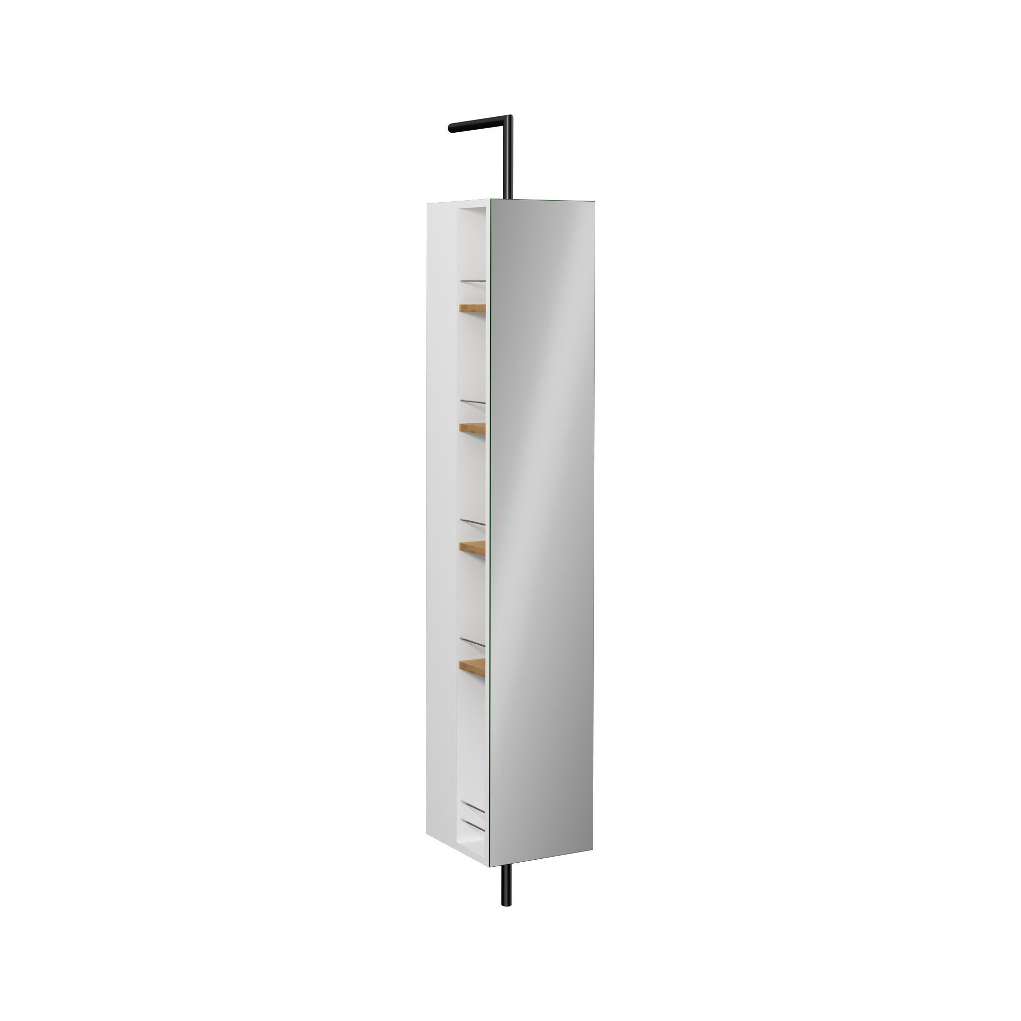 Bei Rotating Tall Unit White/Solid Oak