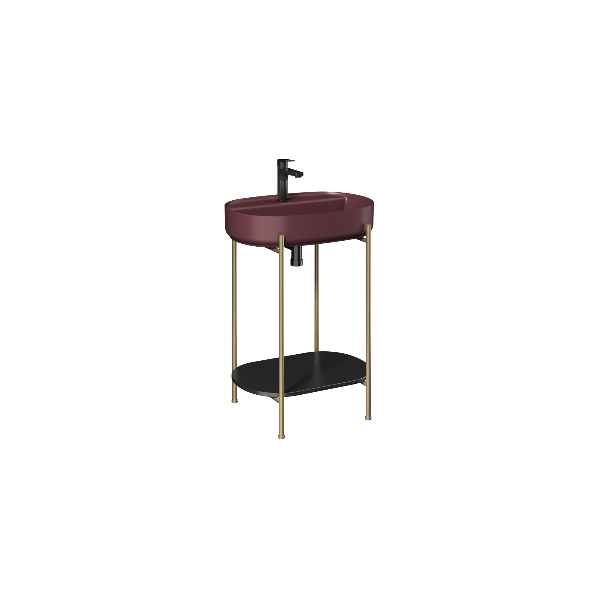 Puno Art 60cm Washbasin Unit (10NF65060 included) Brushed Brass Plated