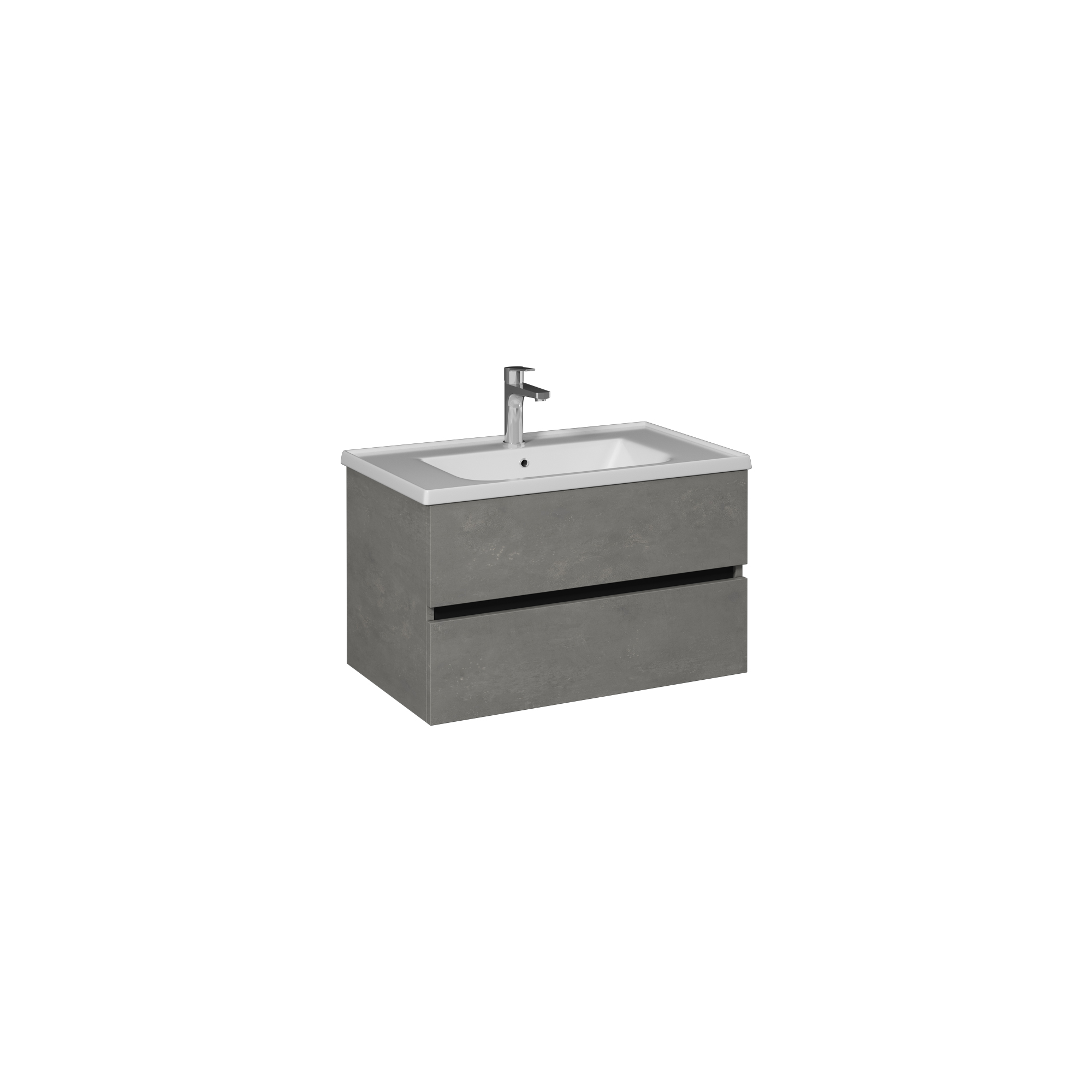 Trio + Washbasin Unit 100 cm With Single Drawer (10LE50101 included) Retro Silver