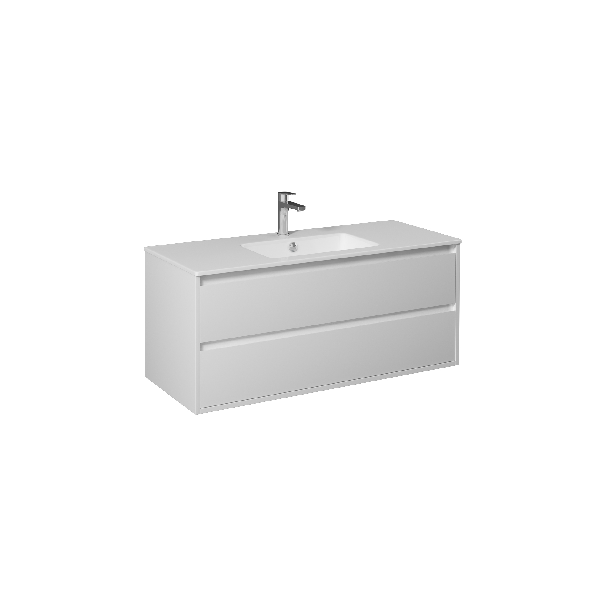 Pro 90cm Washbasin Unit With Two Drawers (10SL50091SV included) White 