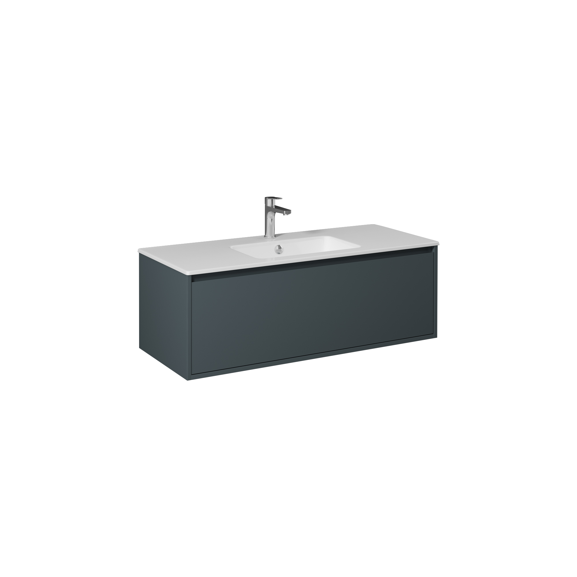 Pro 100cm Washbasin Unit With Single Drawer (10SL50101SV included) Anthracite