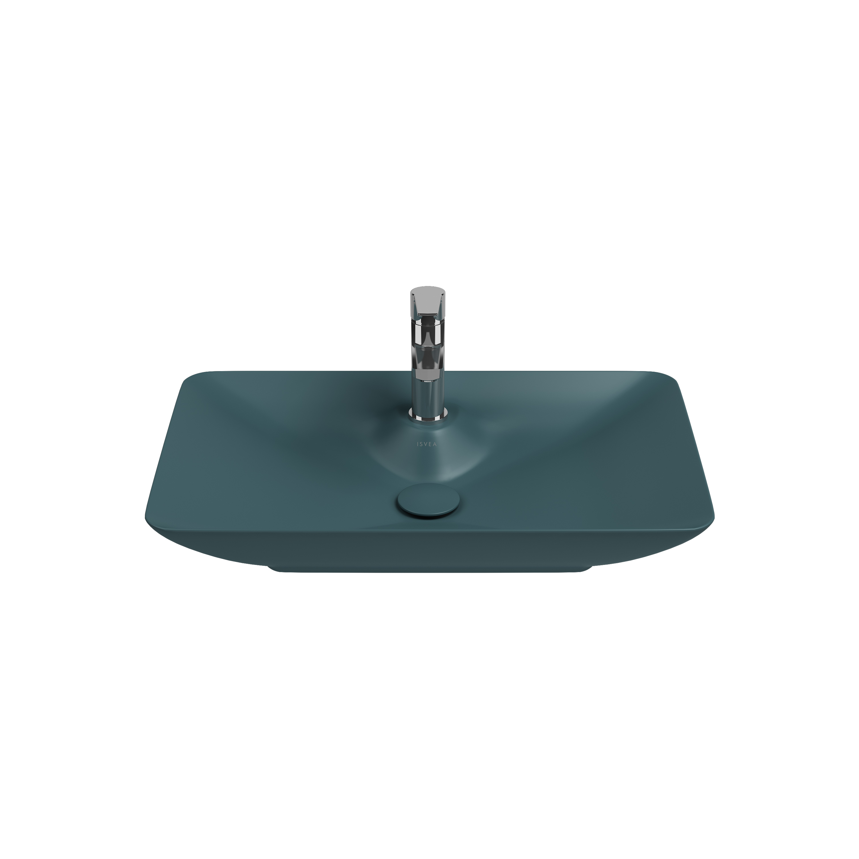 SistemaY Clear Bowl Washbasin 65 cm Petrol Green