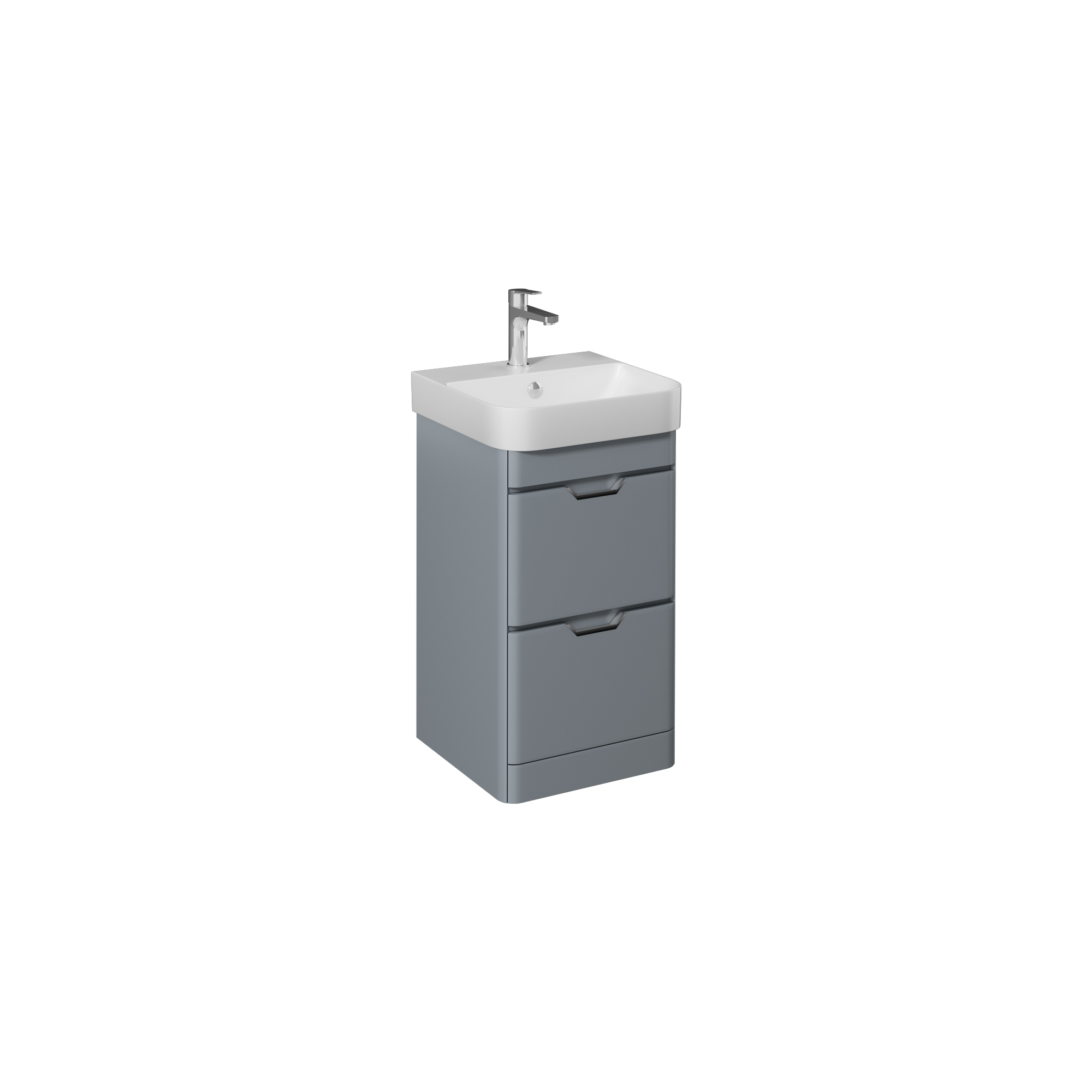 Fonte 57cm Washbasin Unit With Two Drawers (10SQ50057SV included) Gri