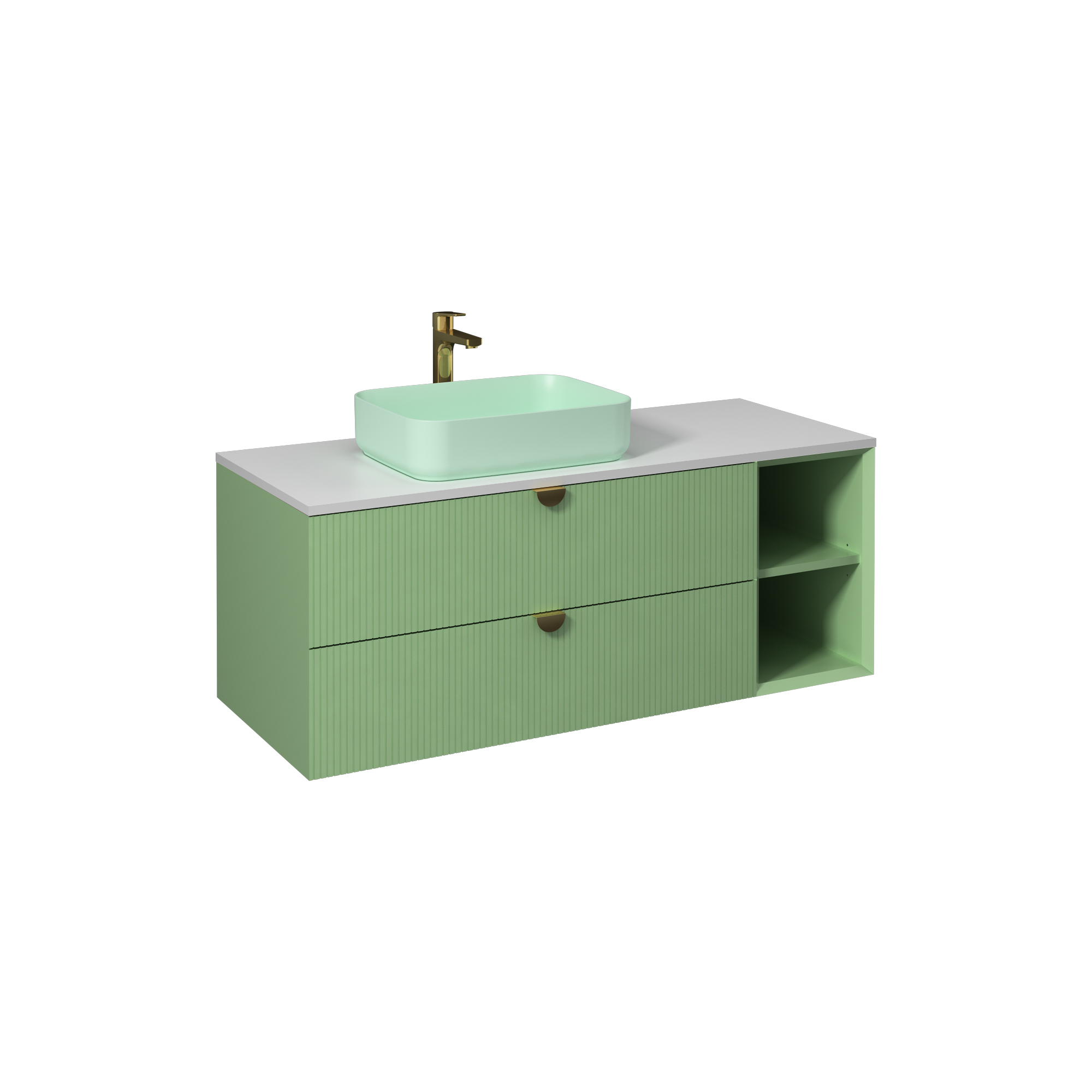 Infinity Washbasin Unit 100cm (10NF65055 included) Pastel Green