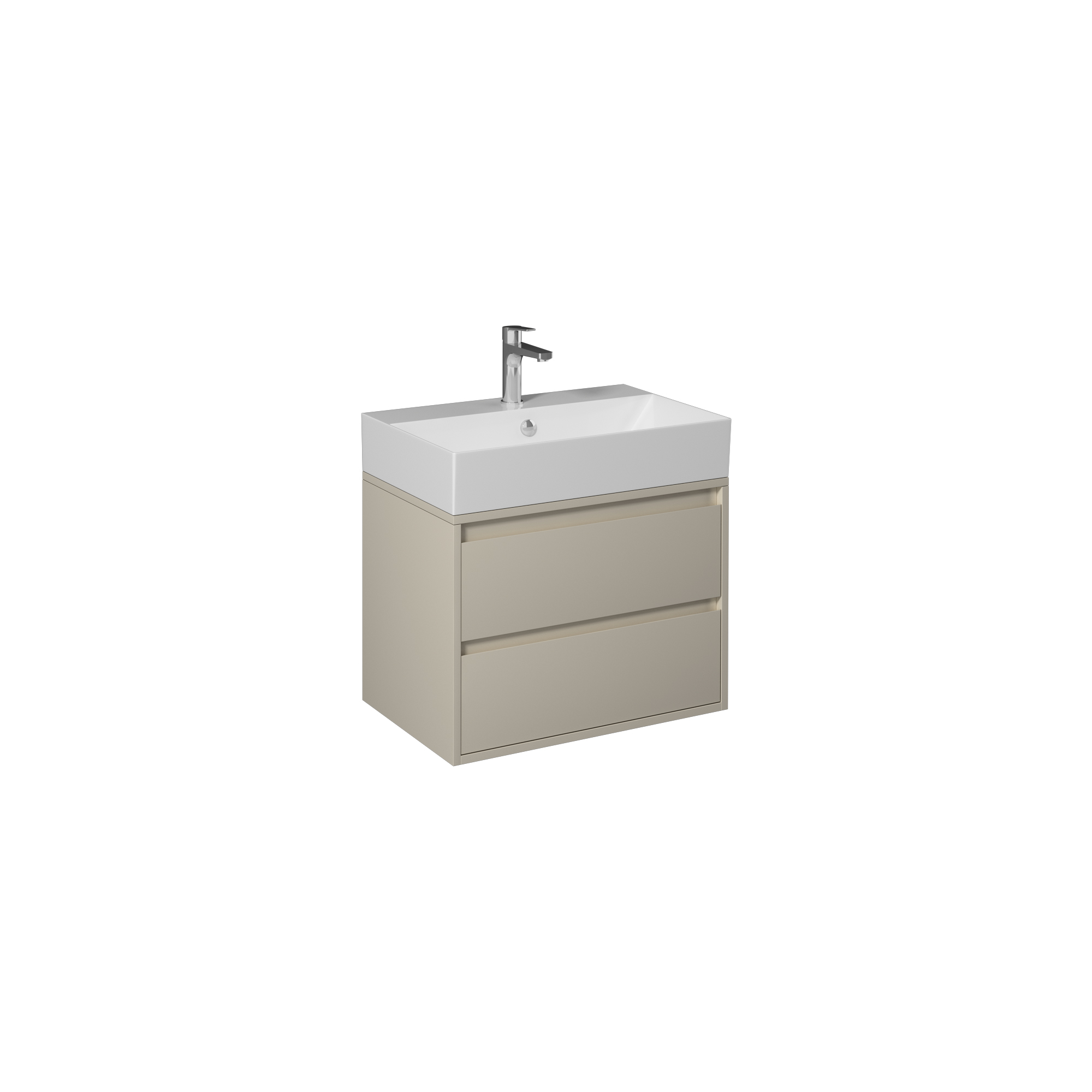 Pro 90cm Washbasin Unit With Two Drawers (10SF50090SV included) Sand Beige