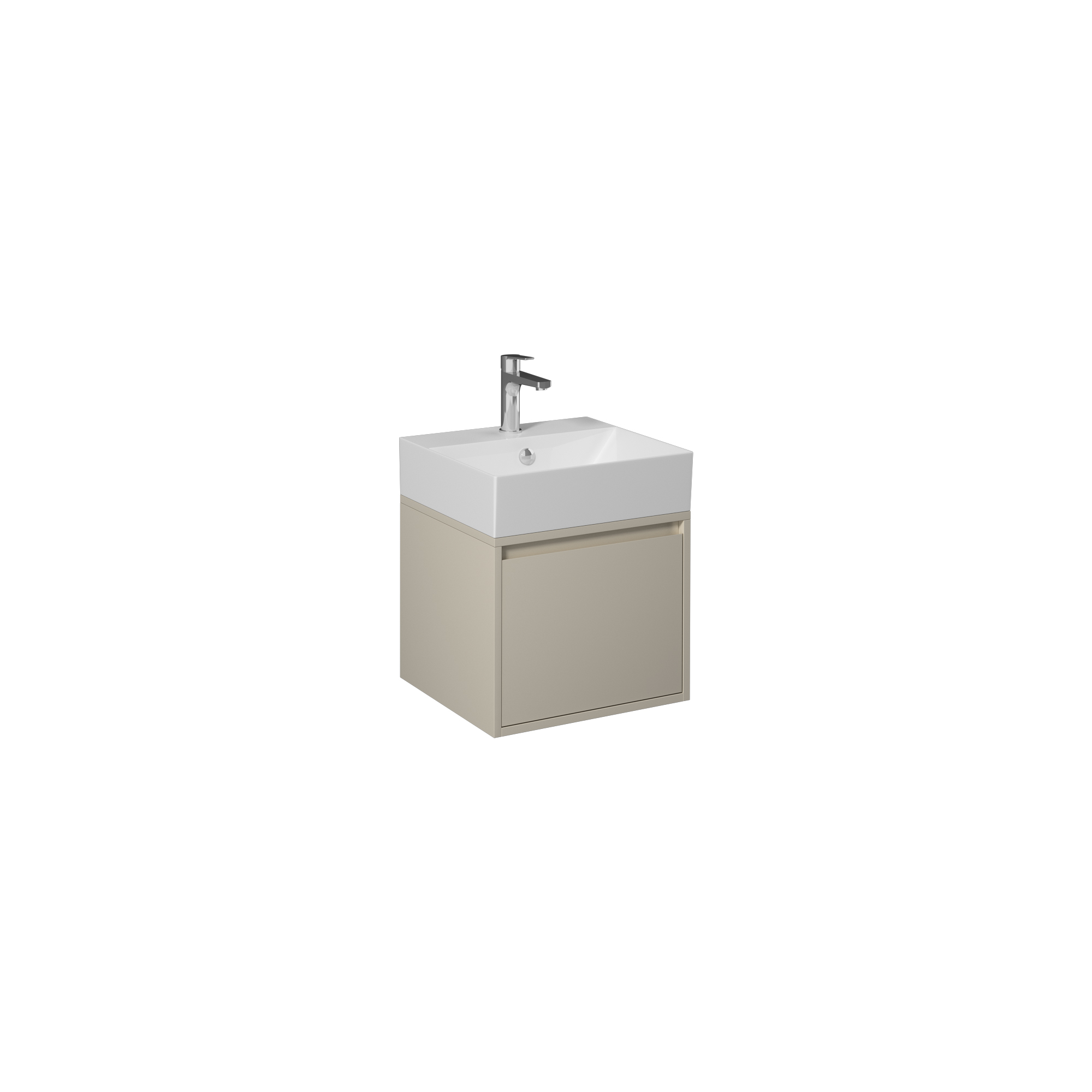 Pro 60cm Washbasin Unit With Single Drawer (10SF50060SV included) Sand Beige