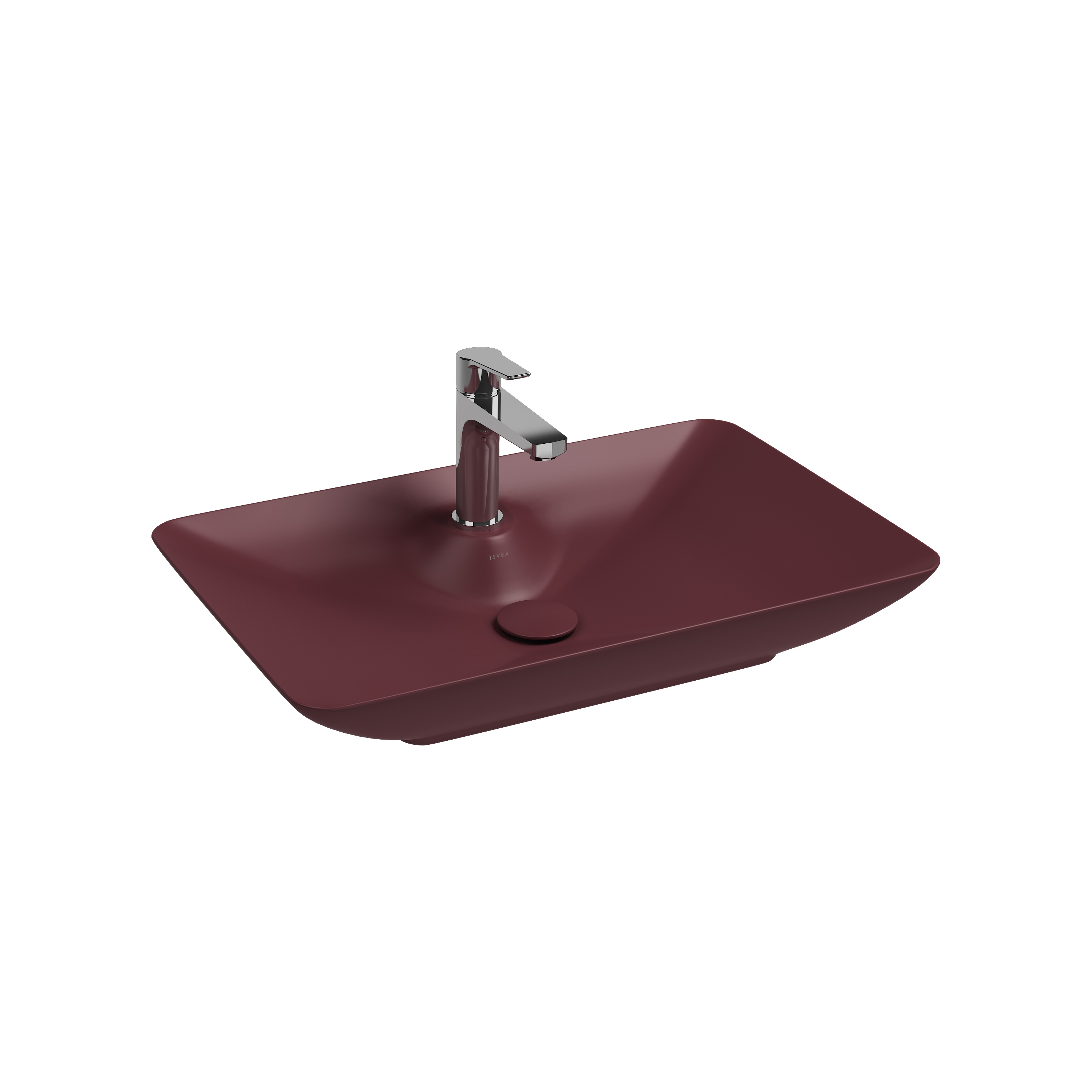 SistemaY Clear Bowl Washbasin 65 cm Maroon Red