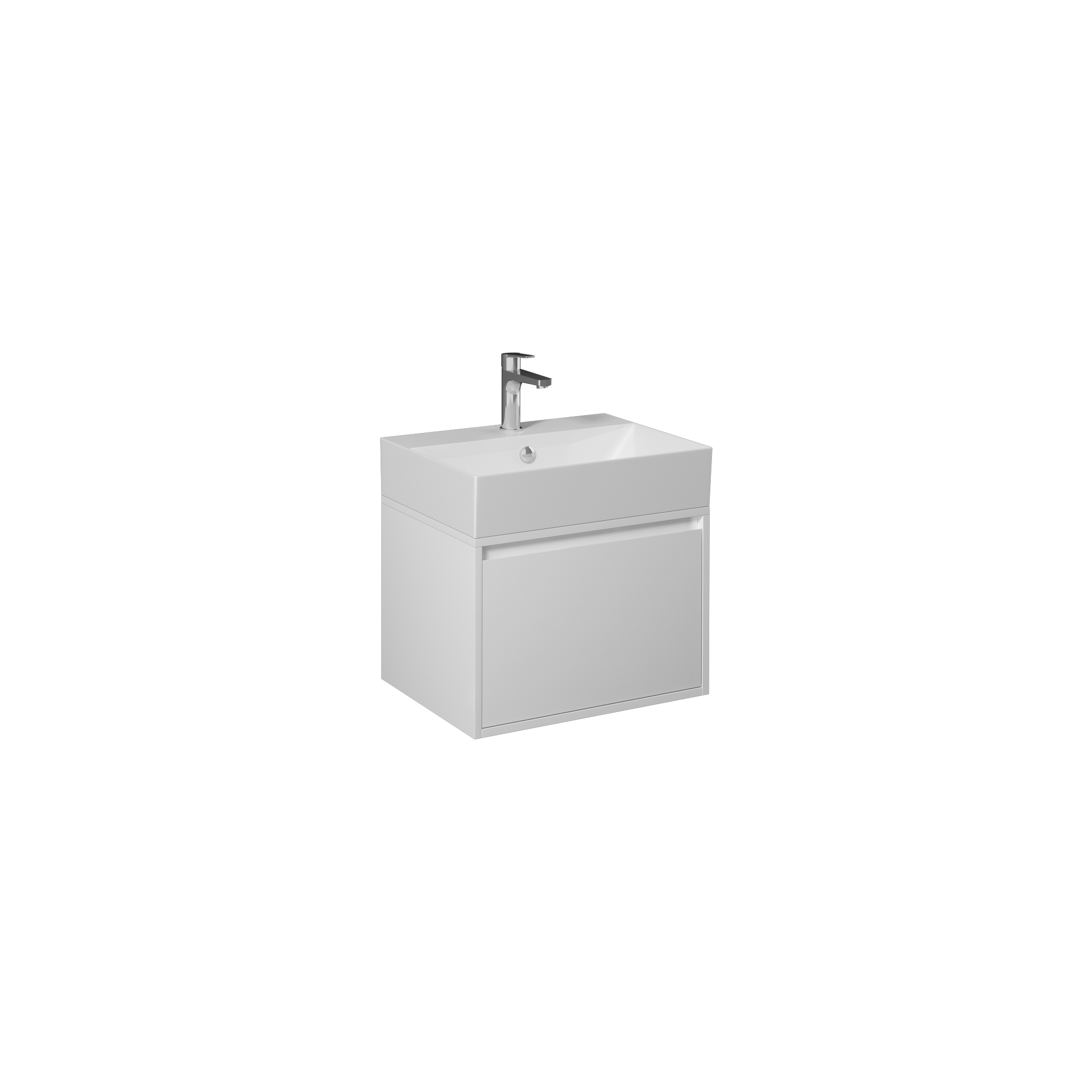 Pro 90cm Washbasin Unit With Single Drawer (10SF50090SV included) White 