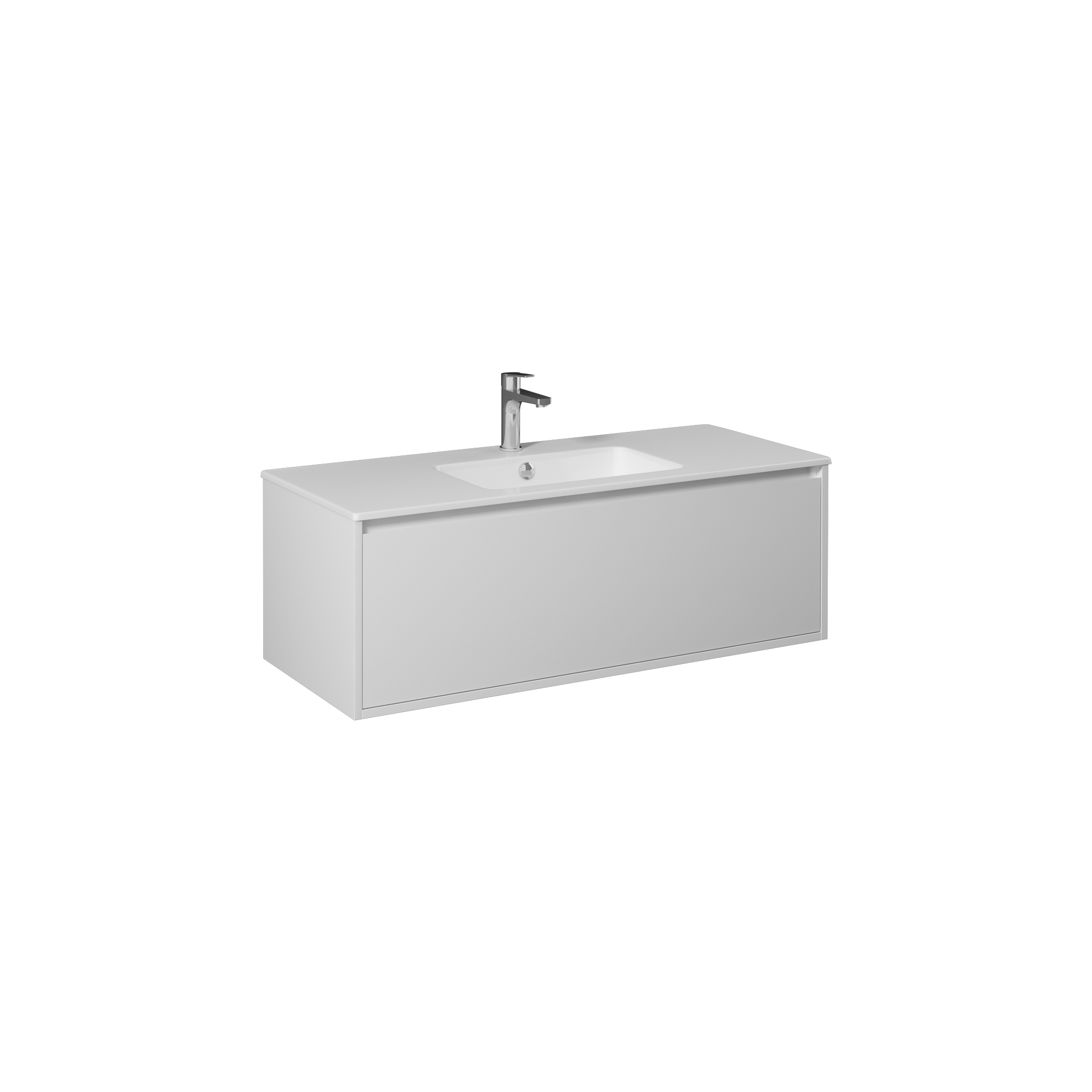 Pro 90cm Washbasin Unit With Single Drawer (10SL50091SV included) White 