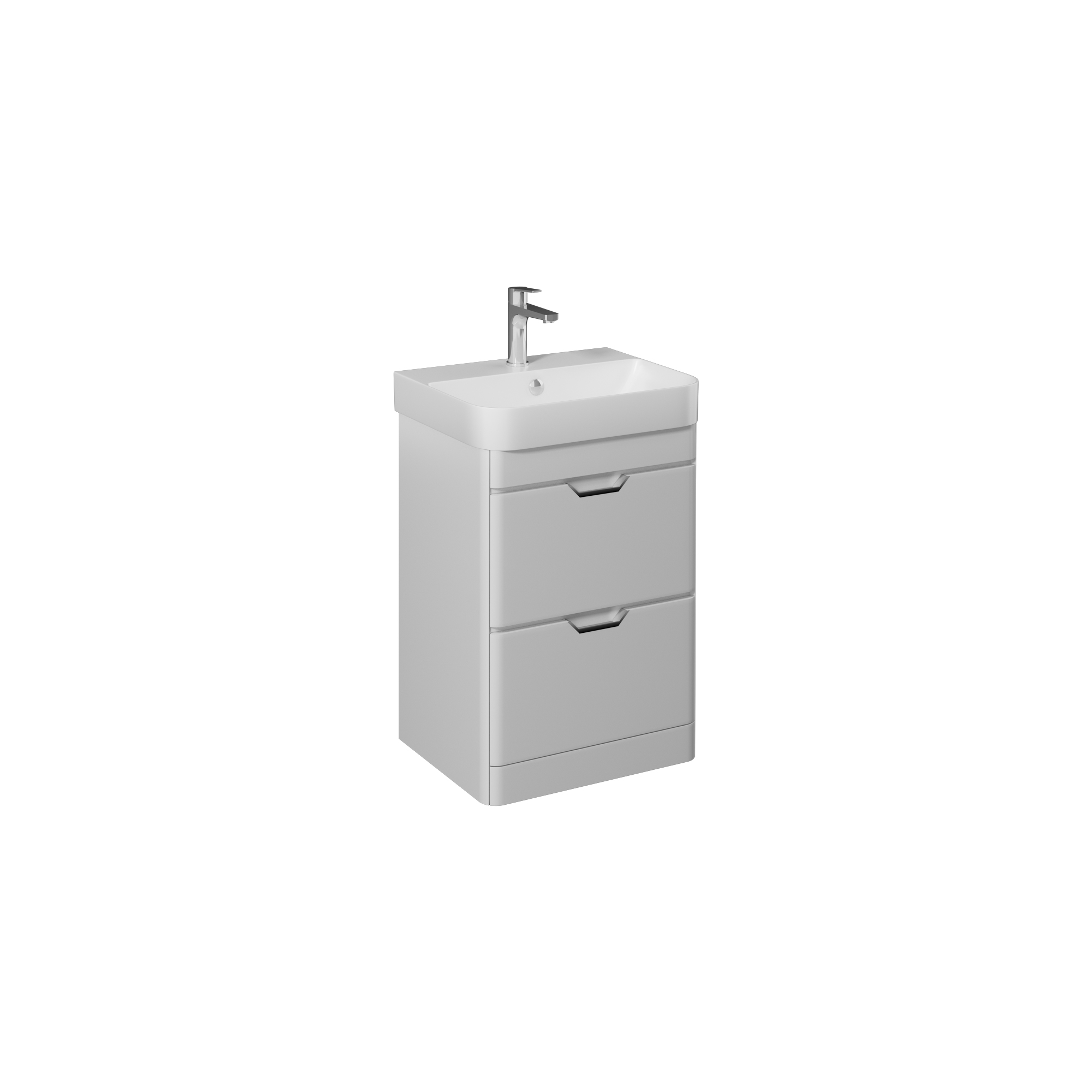 Fonte 48cm Washbasin Unit With Single Drawer (10SQ50048SV included) White