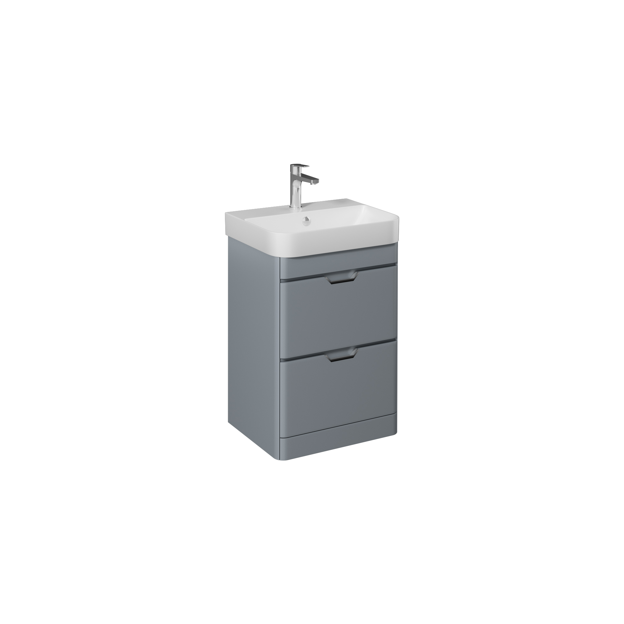 Fonte 48cm Washbasin Unit With Single Drawer (10SQ50048SV included) White