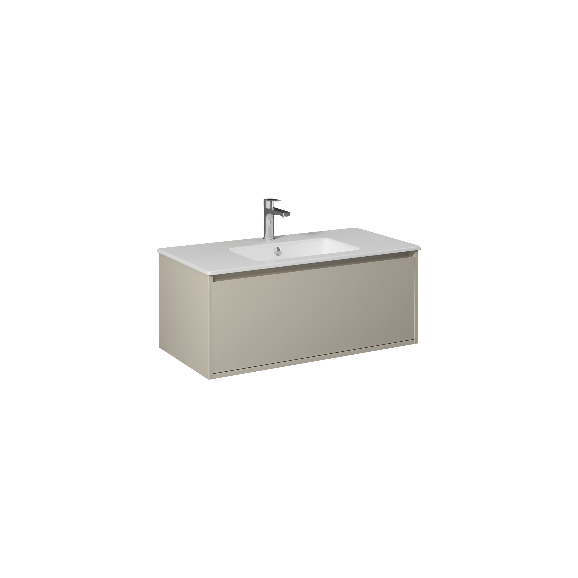 Pro 90cm Washbasin Unit With Single Drawer (10SL50091SV included) Sand Beige