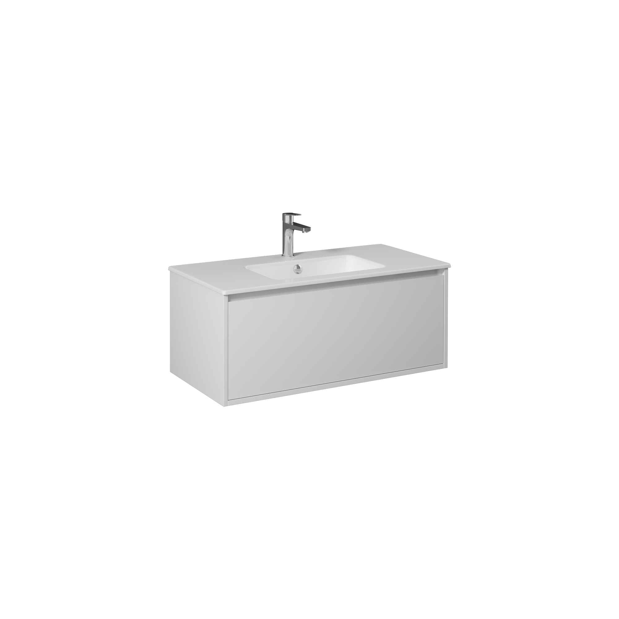 Pro 70cm Washbasin Unit With Single Drawer (10SL50071SV included) White 