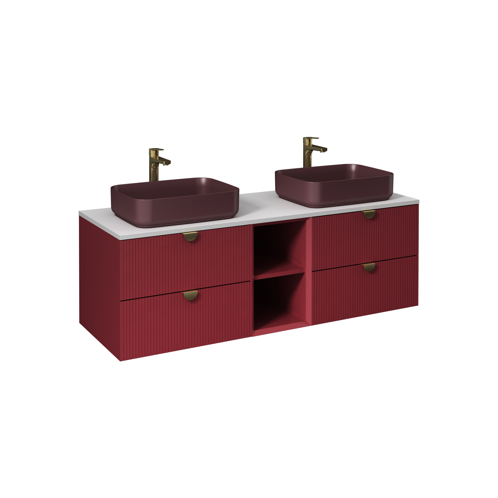 Infinity Washbasin Unit Open Shelf 1 30 cm (10NF65050 included) Ruby Red