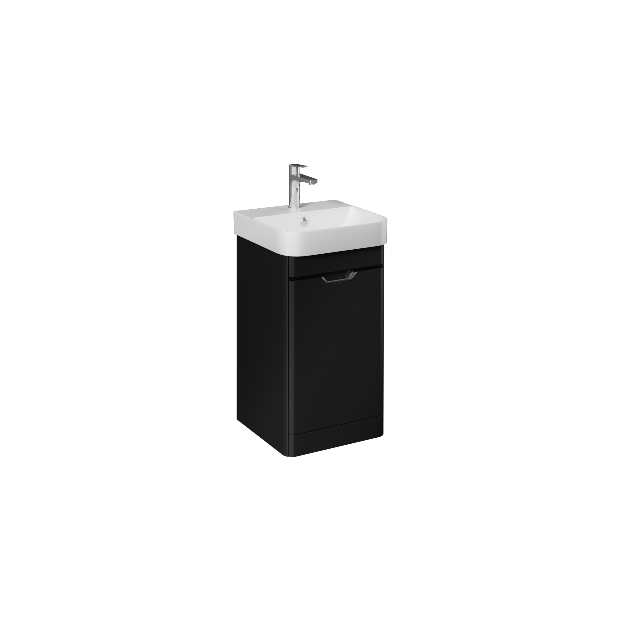 Fonte 48cm Lavabo Dolabı,Kapaklı, Sağ(10SQ50048 dahil) Siyah