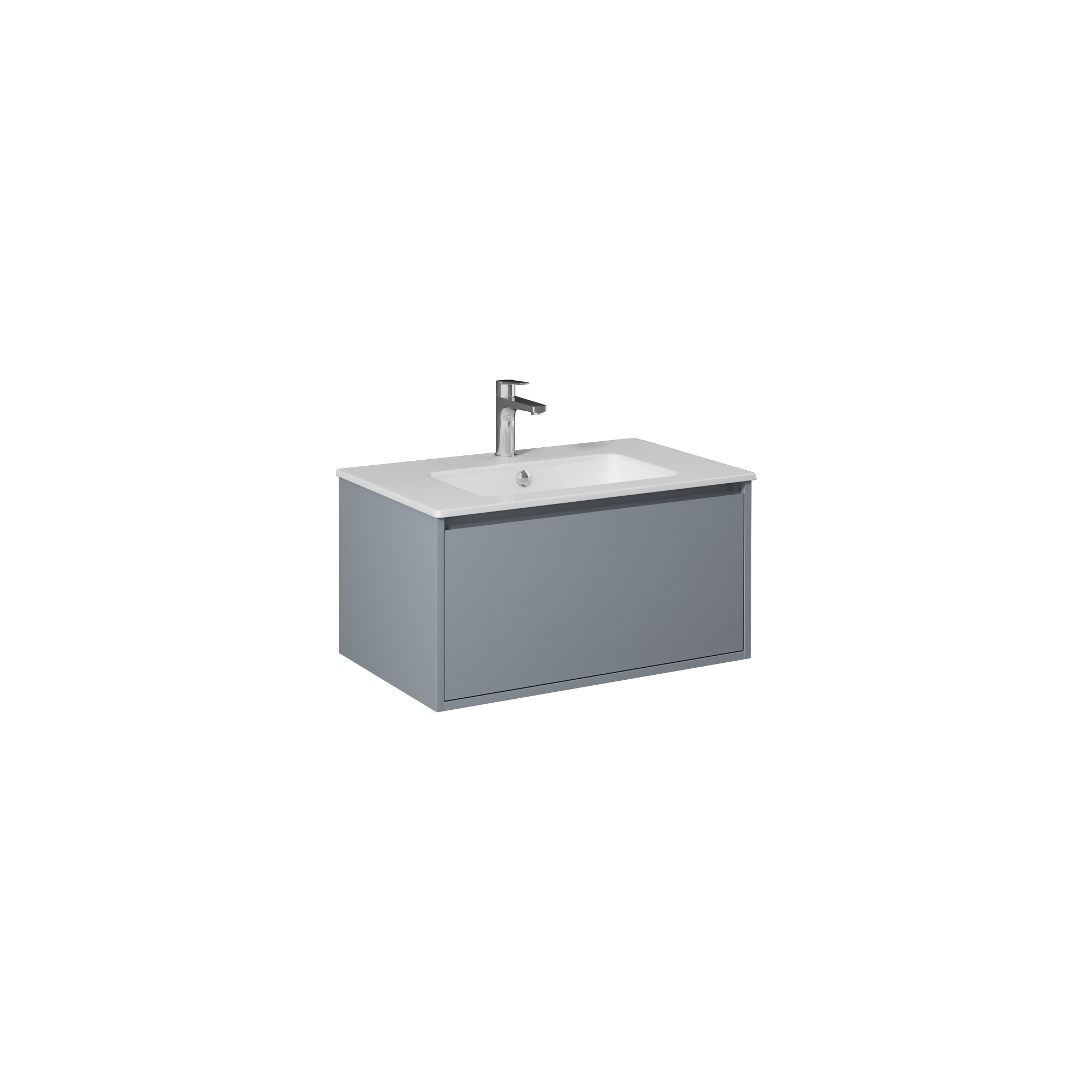 Pro 70cm Washbasin Unit With Single Drawer (10SL50071SV included) Light Grey