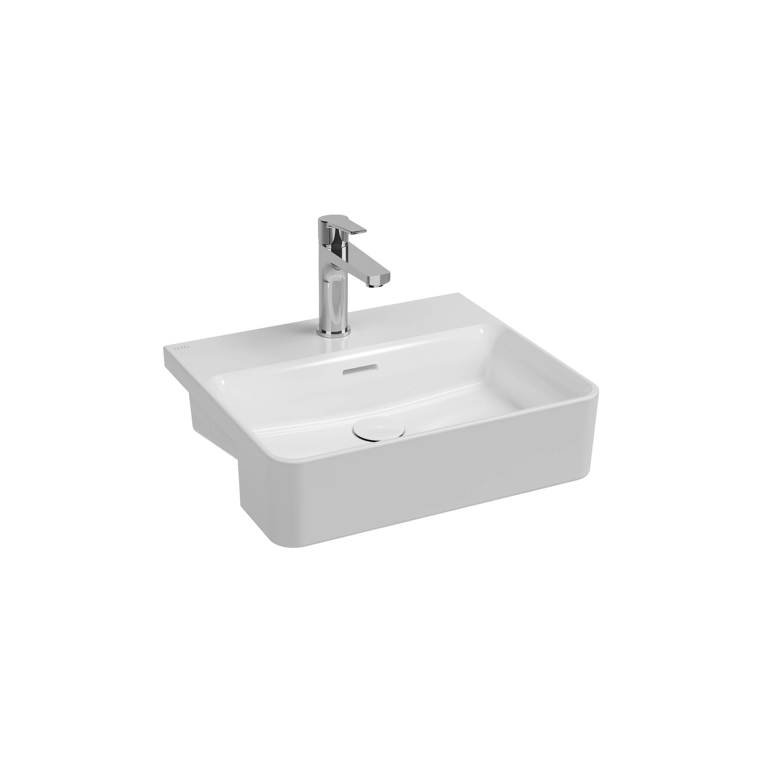 Infinity Semi-recessed Washbasin 60 cm White