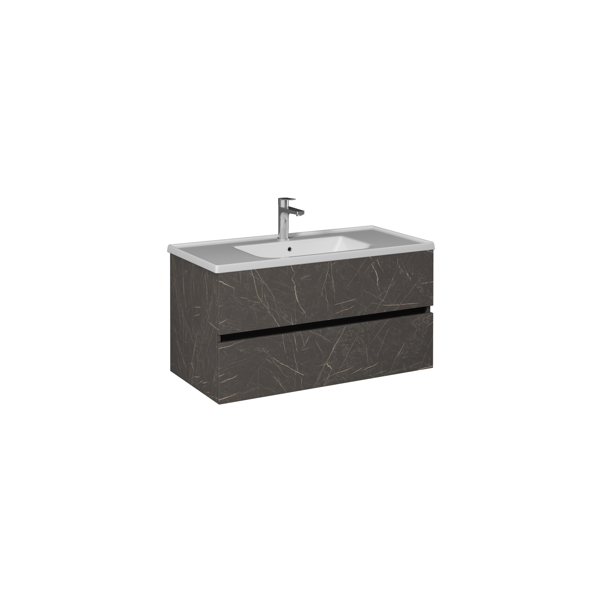 Trio + Washbasin Unit 80 cm With Two Drawers (10LE50081 included) Latin Marble