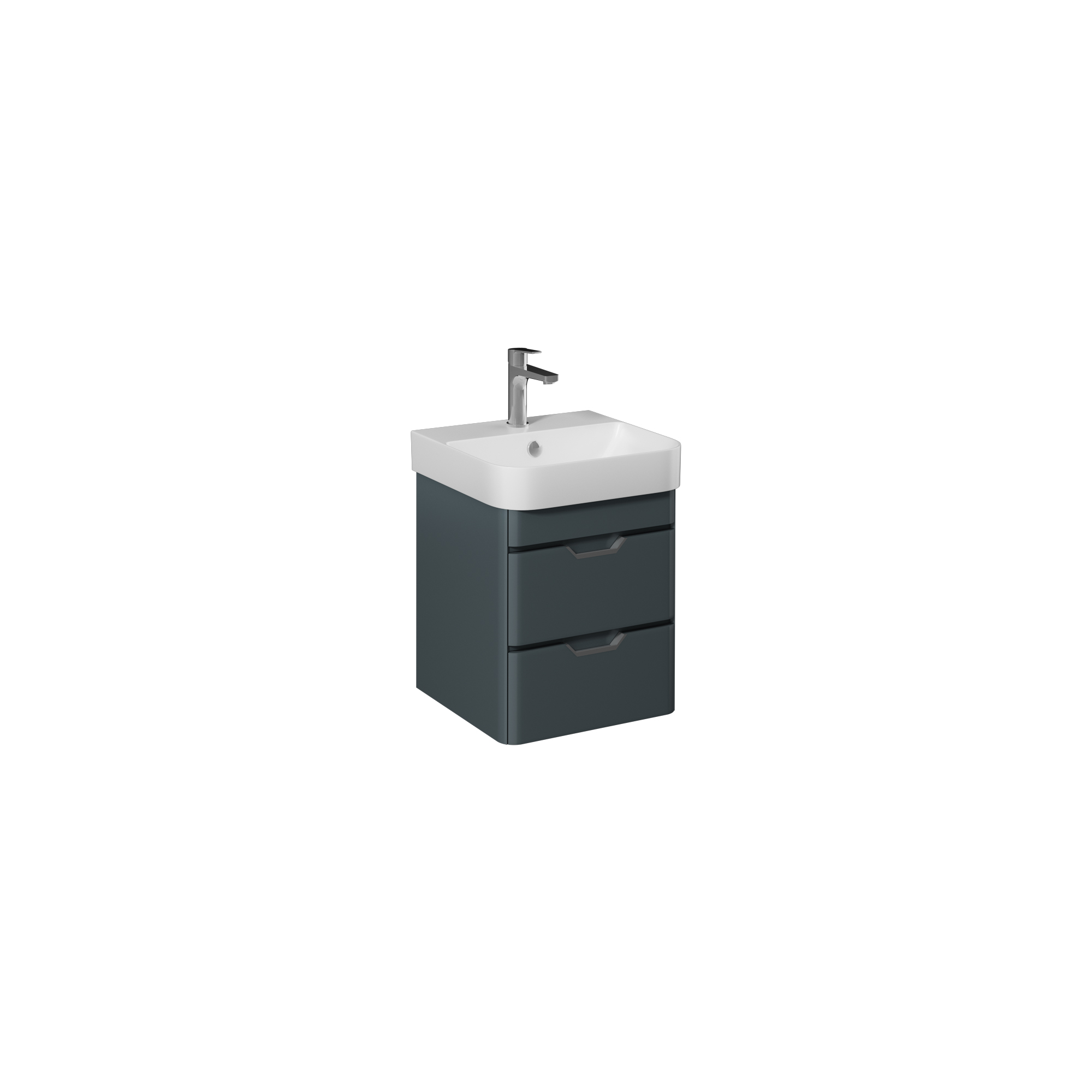 Fonte 57cm Washbasin Unit With Two Drawers (10SQ50057SV included) Anthracite