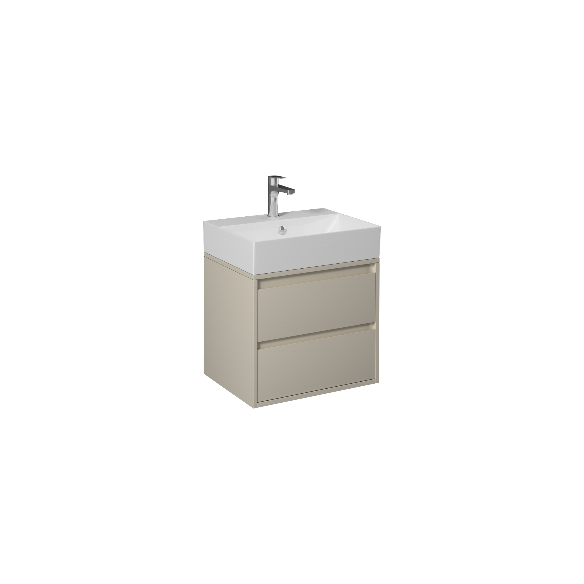 Pro 70cm Washbasin Unit With Two Drawers (10SF50070SV included) Sand Beige