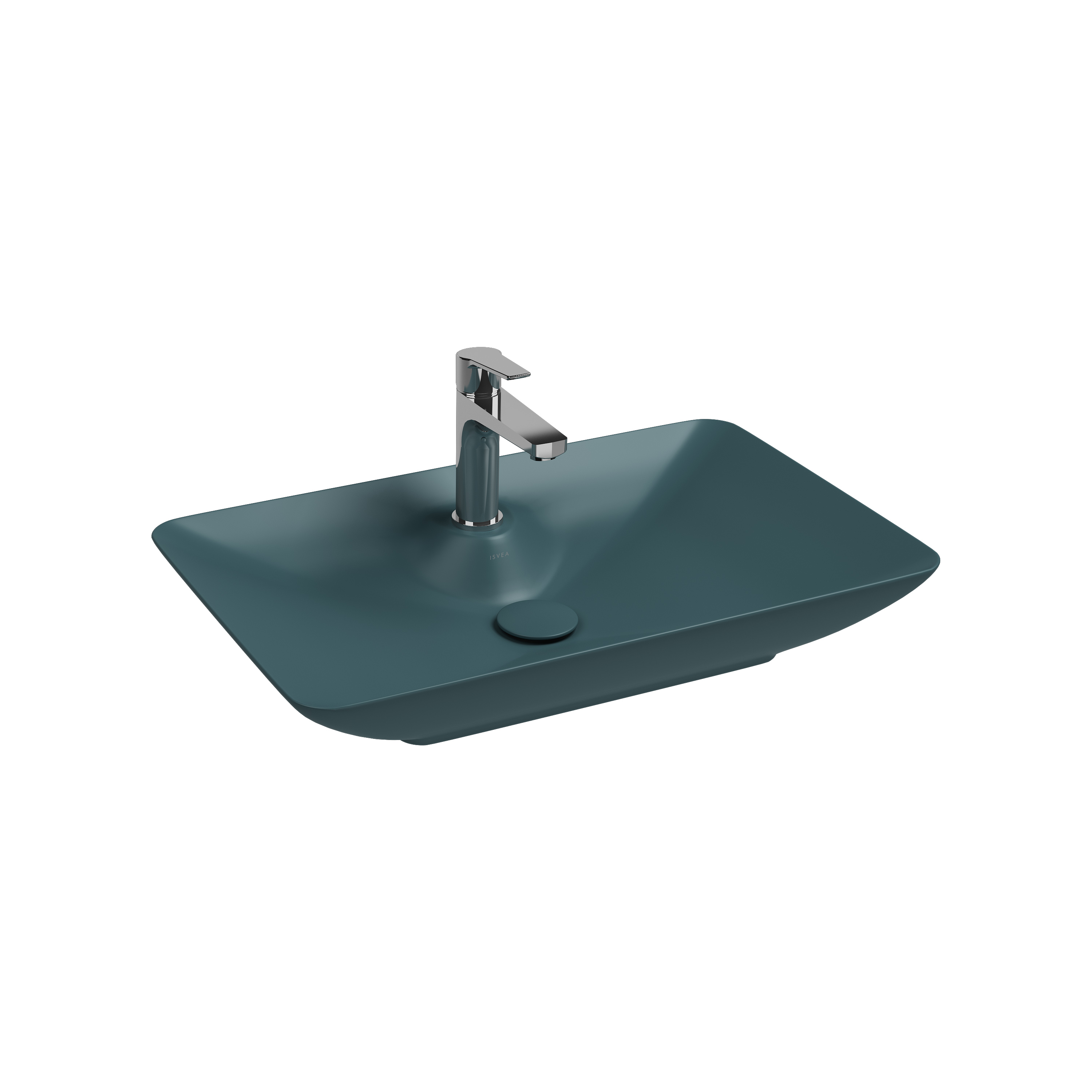 SistemaY Clear Bowl Washbasin 65 cm Petrol Green