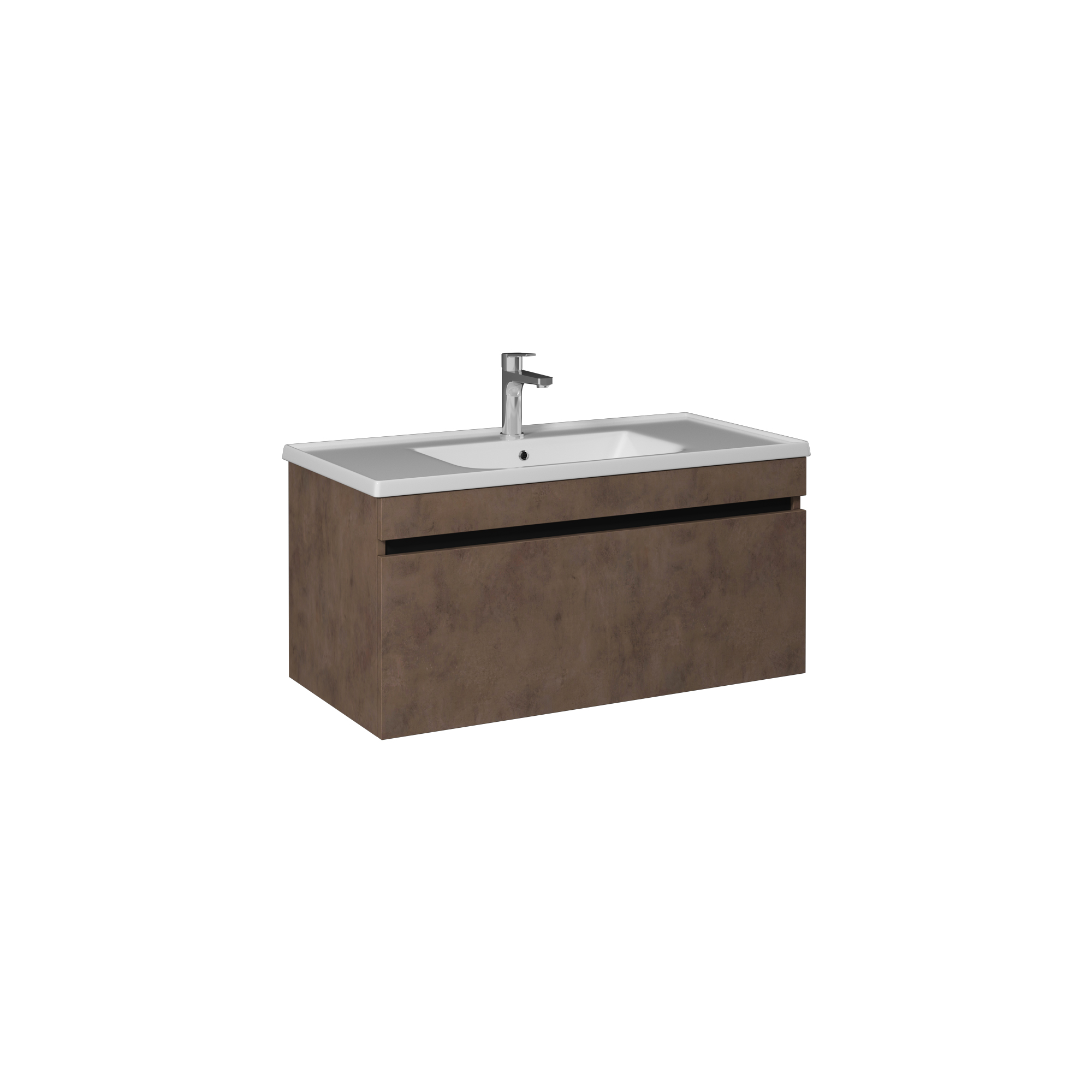 Trio + Washbasin Unit 80 cm With Single Drawer (10LE50081 included) Retro bronze