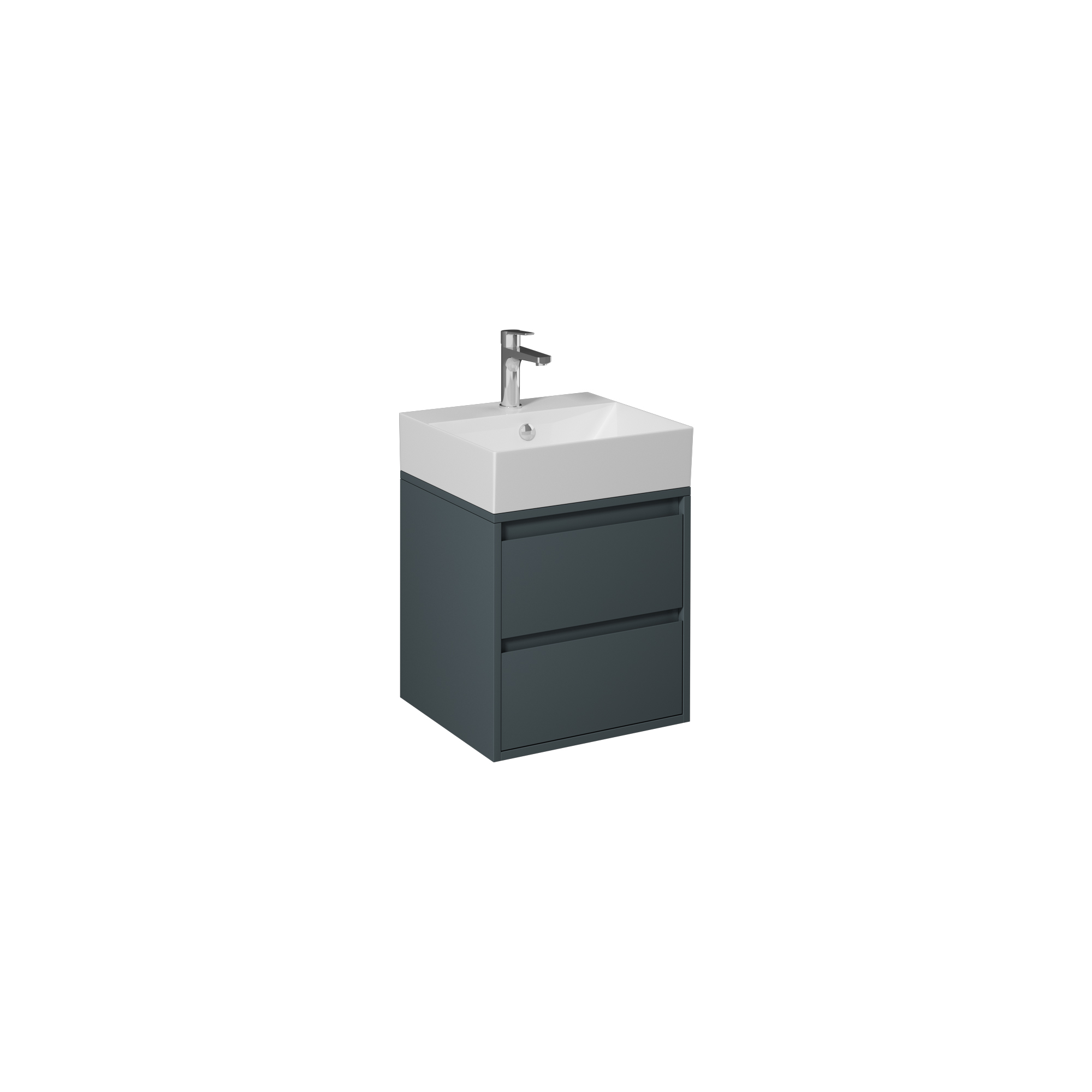 Pro 60cm Washbasin Unit With Two Drawers (10SF50060SV included) Anthracite