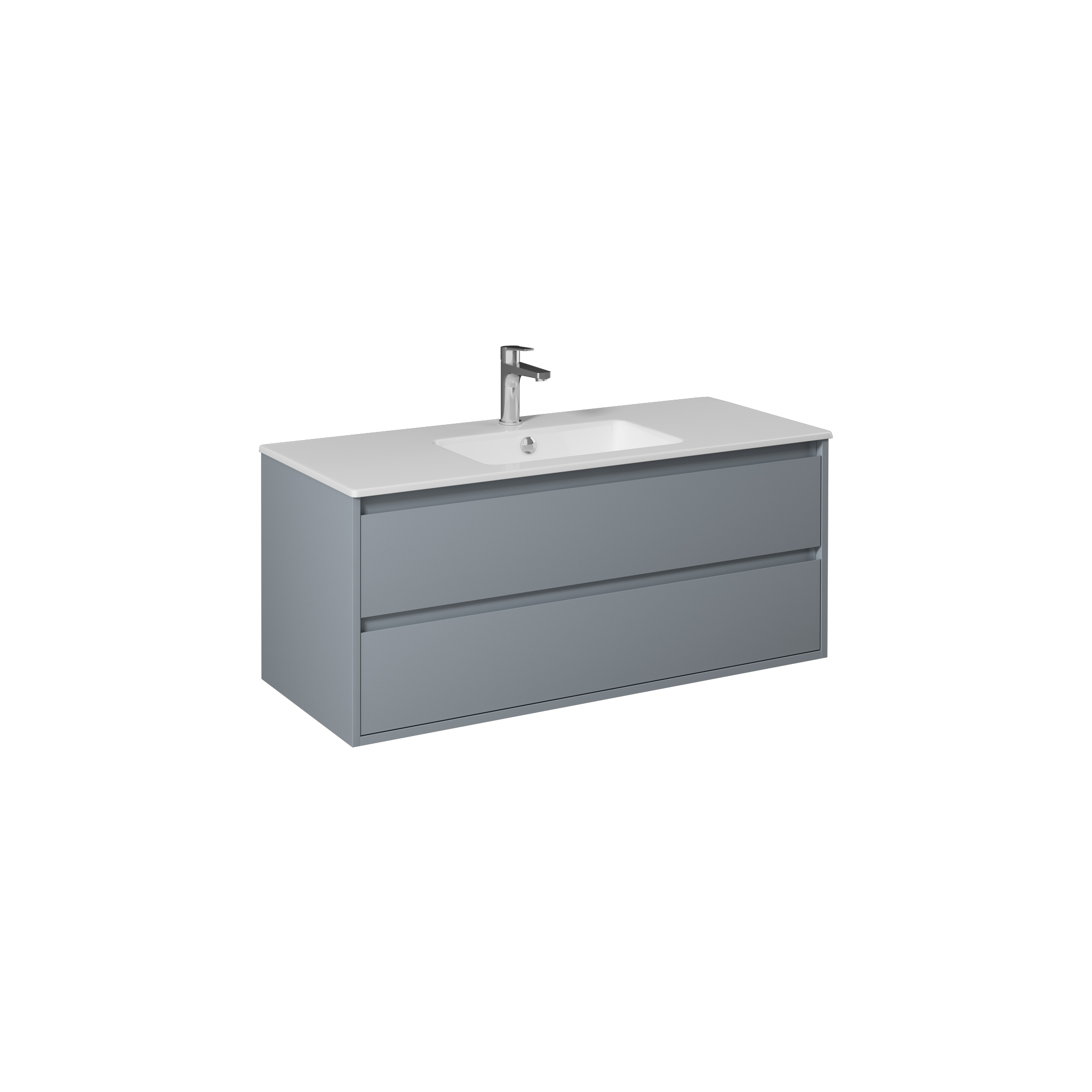 Pro 100cm Washbasin Unit With Two Drawers (10SL50101SV included) Light Grey