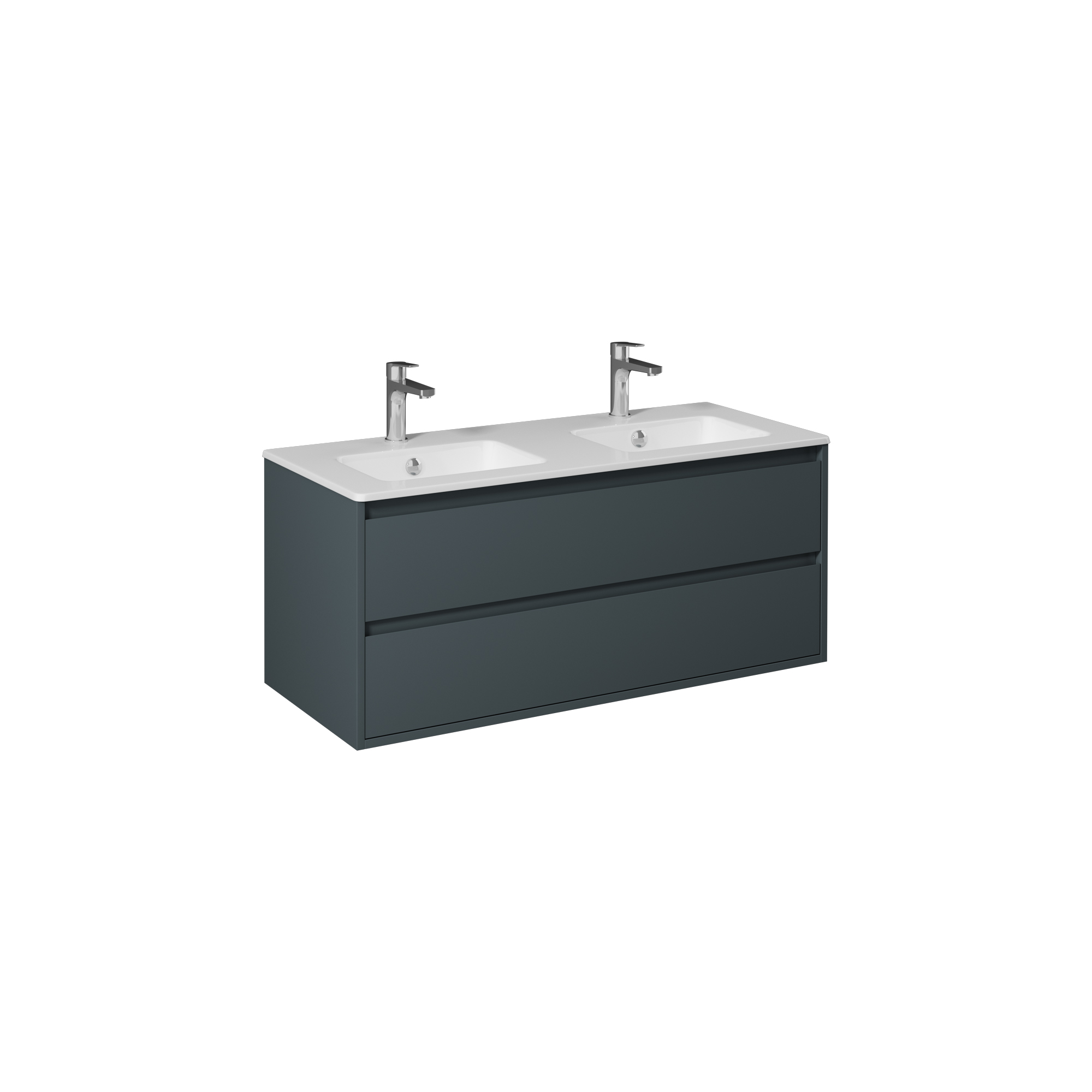 Pro 120cm Washbasin Unit With Two Drawers (10SL51121SV included) Anthracite