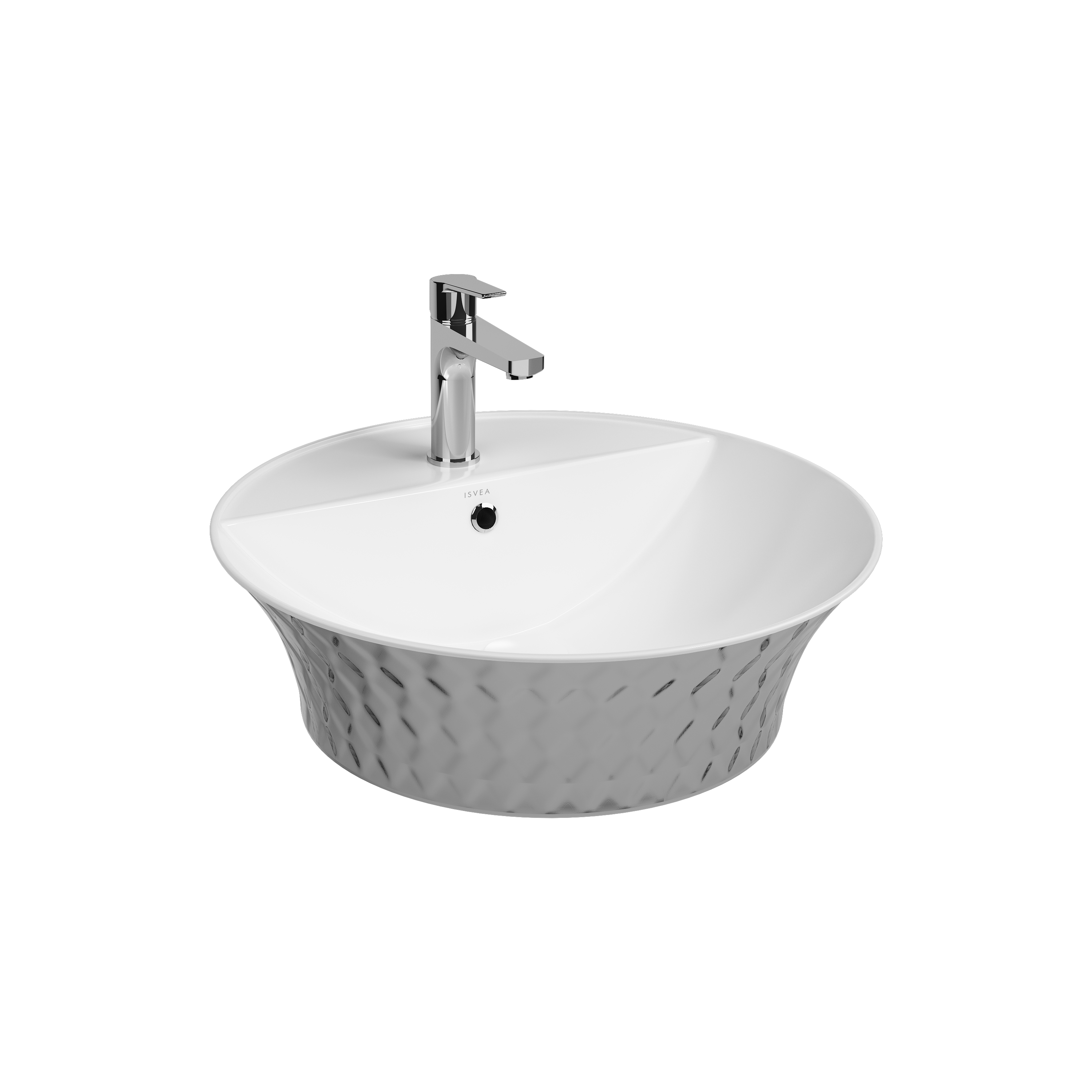 Cappitone Tezgah Üzeri Lavabo Platin 59 cm Platin