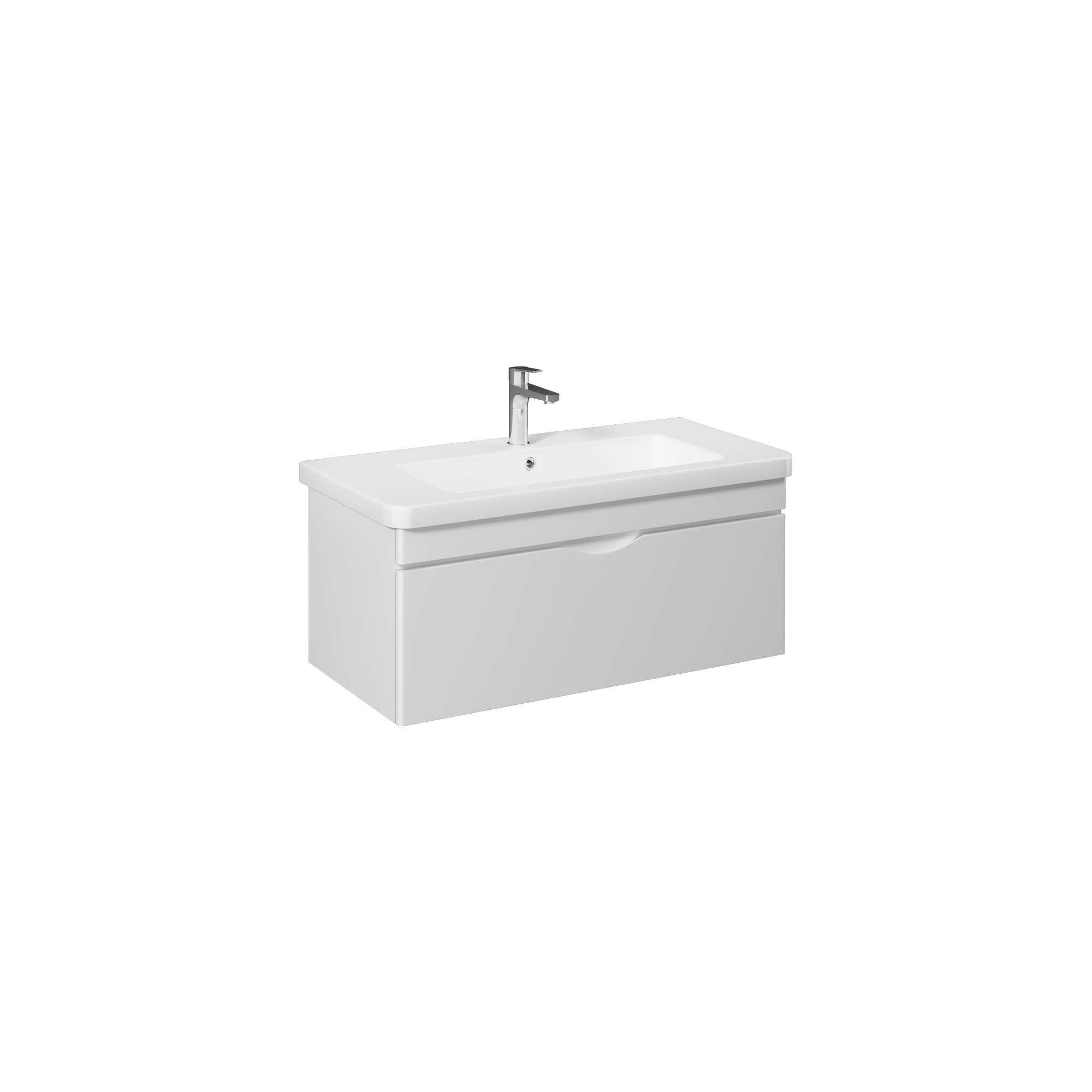 Neo 100cm Washbasin Unit With Single Drawer (10PS50100SV included) White