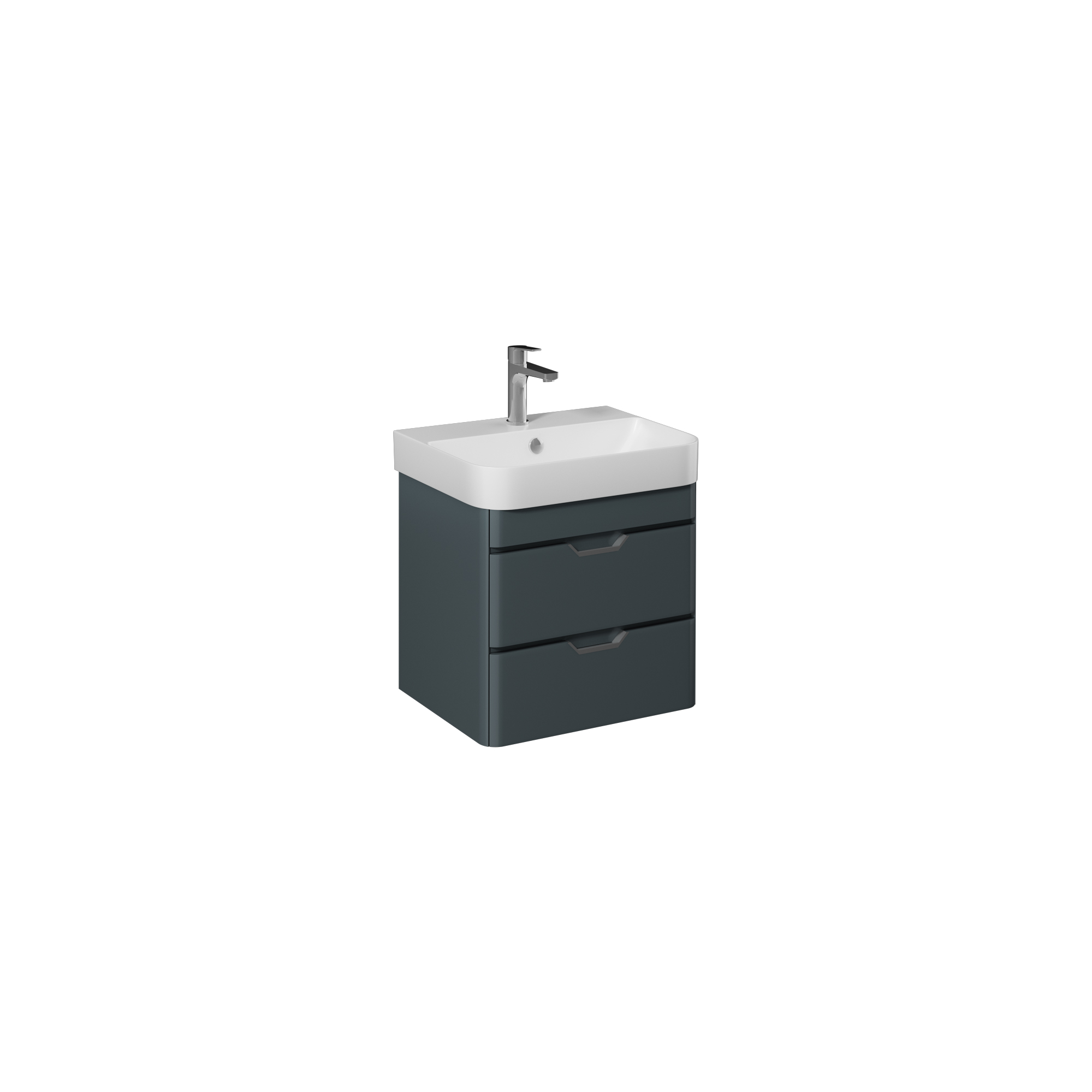 Fonte 57cm Lavabo Dolabı,2 Çekmece(10SQ50057 dahil) Açık Gri