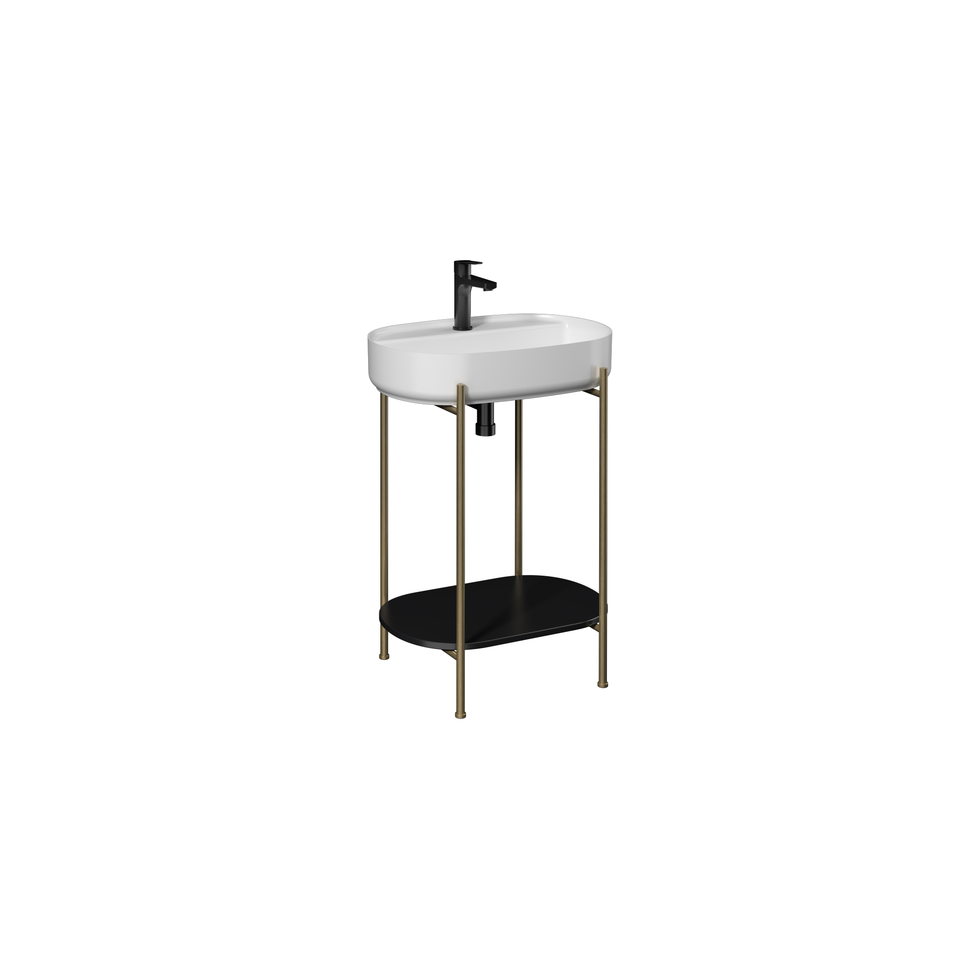 Puno Art 60cm Washbasin Unit (10NF65060 included) Brushed Brass Plated