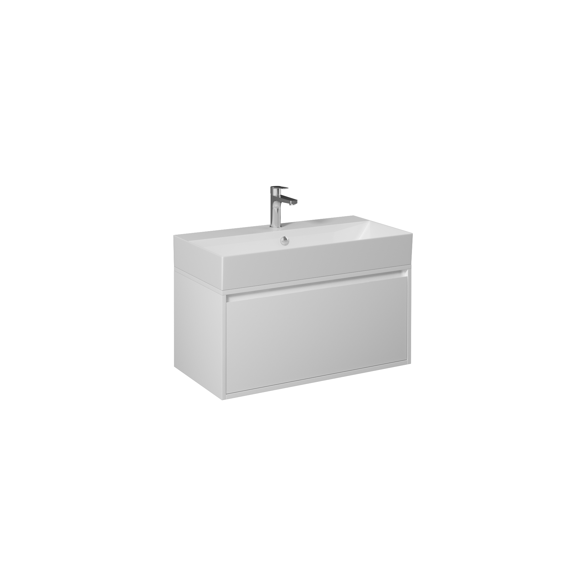 Pro 60cm Washbasin Unit With Two Drawers (10SF50060SV included) White 