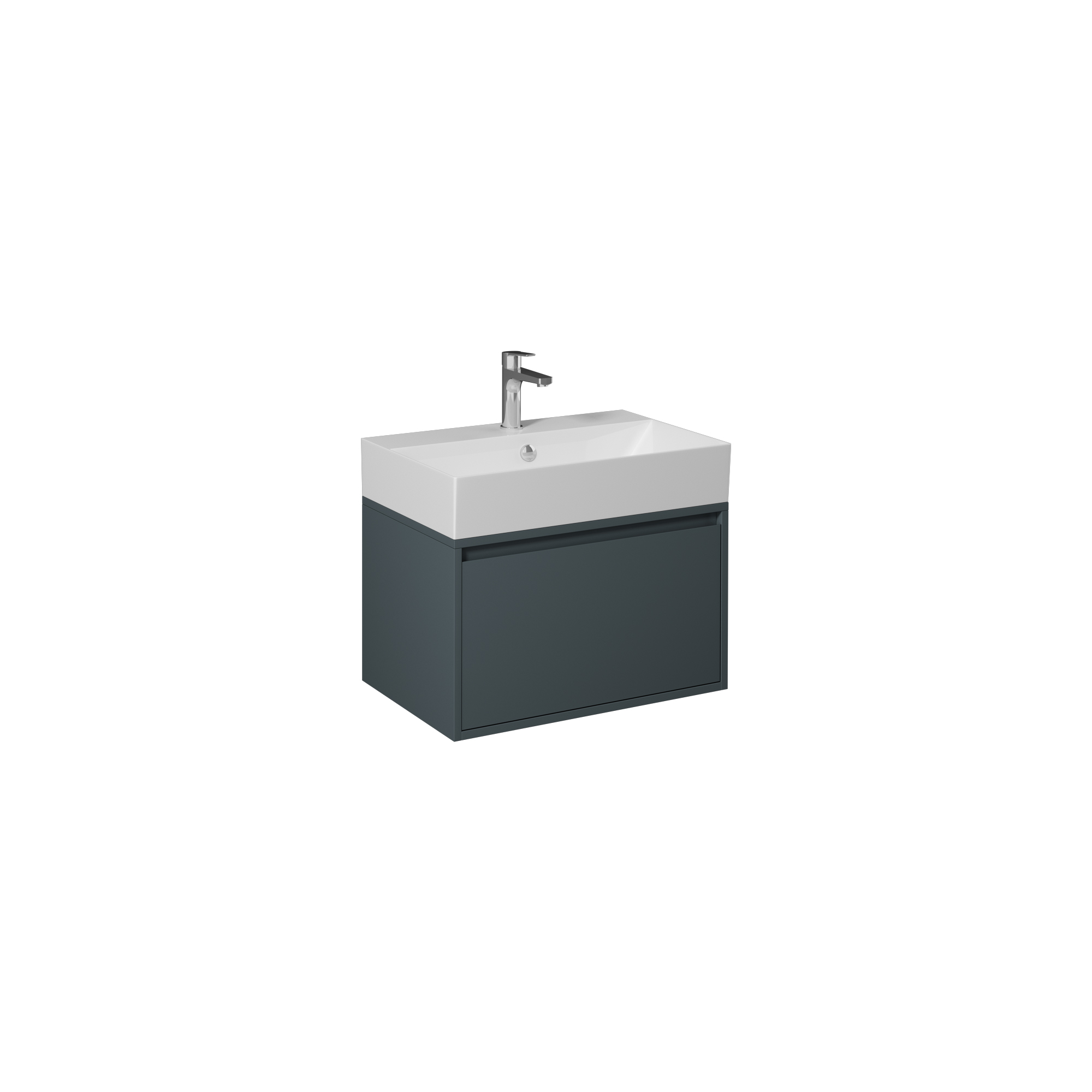 Pro 90cm Washbasin Unit With Single Drawer (10SF50090SV included) Anthracite