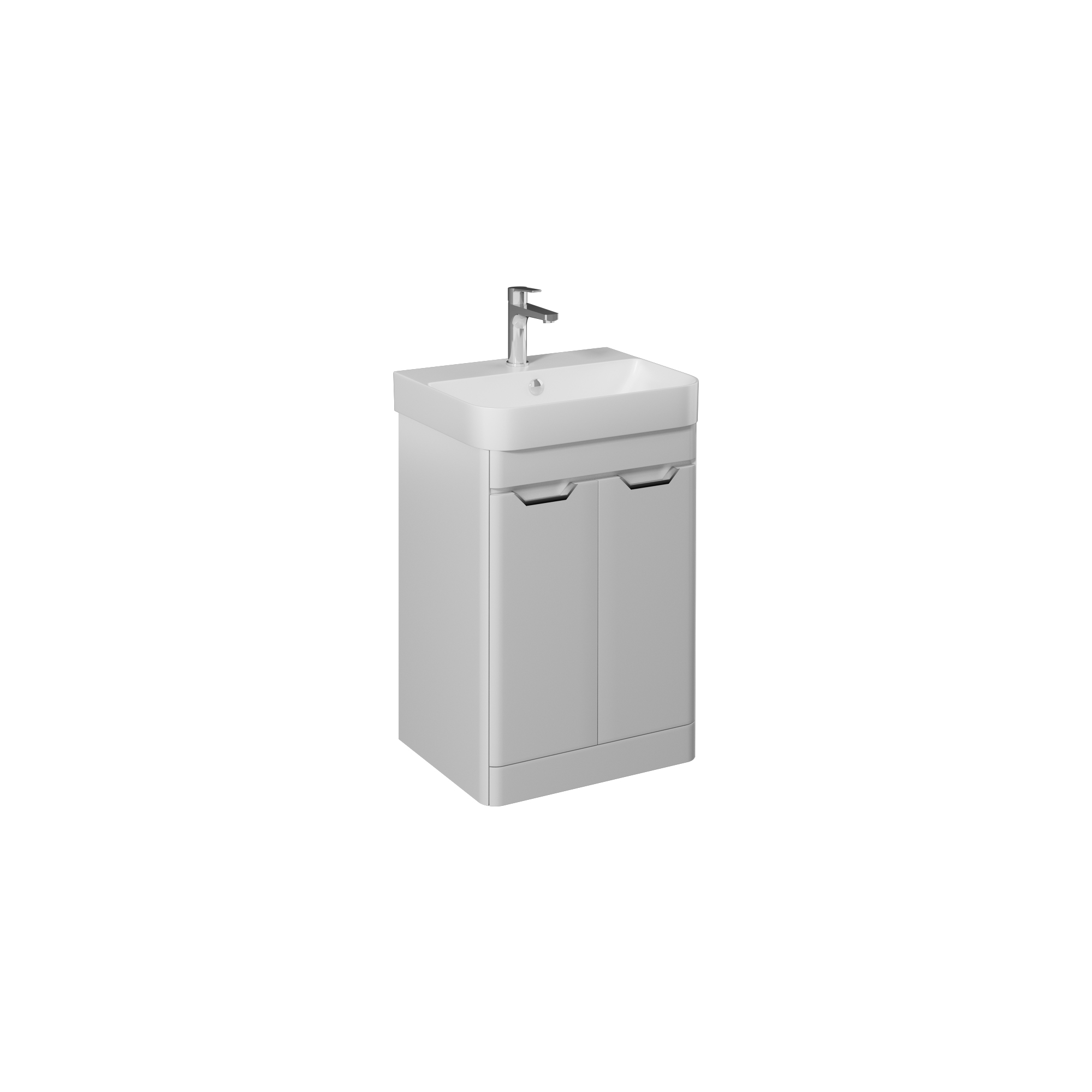 Fonte 48cm Washbasin Unit With Two Drawers (10SQ50048SV included) White