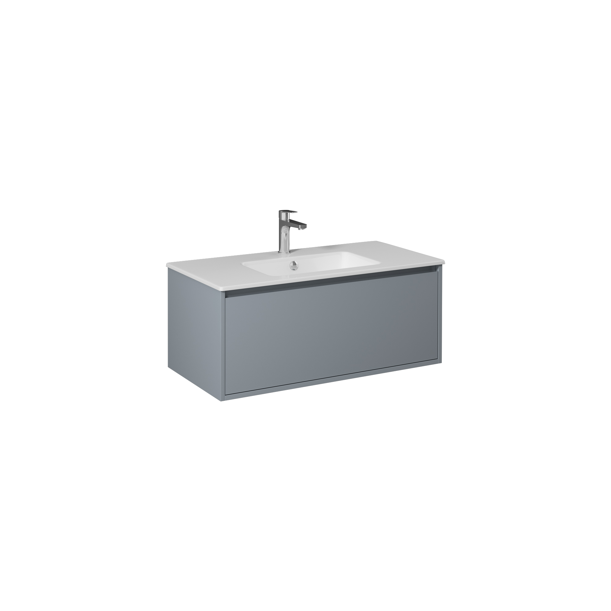 Pro 80cm Washbasin Unit With Single Drawer (10SL51081SV included) Light Grey