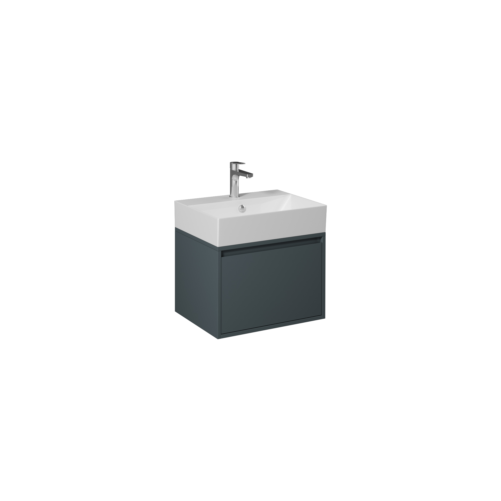 Pro 70cm Washbasin Unit With Single Drawer (10SF50070SV included) Anthracite