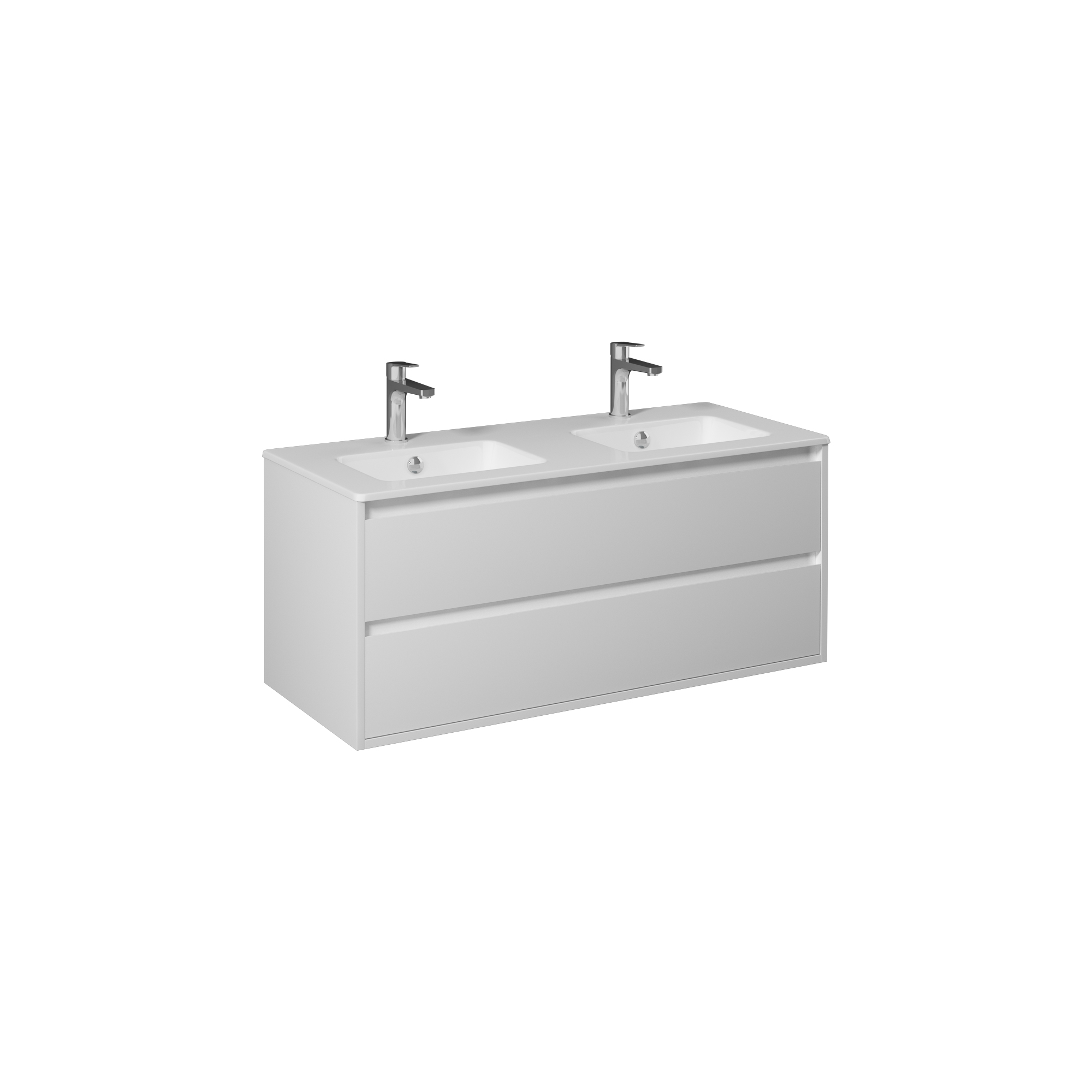 Pro 100cm Washbasin Unit With Two Drawers (10SL50101SV included) White 